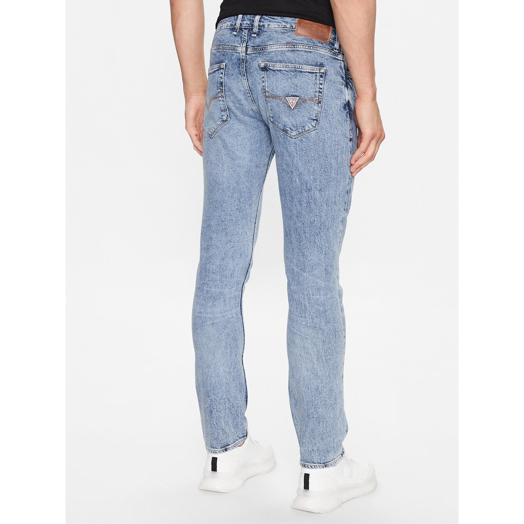 Guess Jeansy M3YAS2 D4WBC Modrá Slim Tapered Fit - Pepit.cz