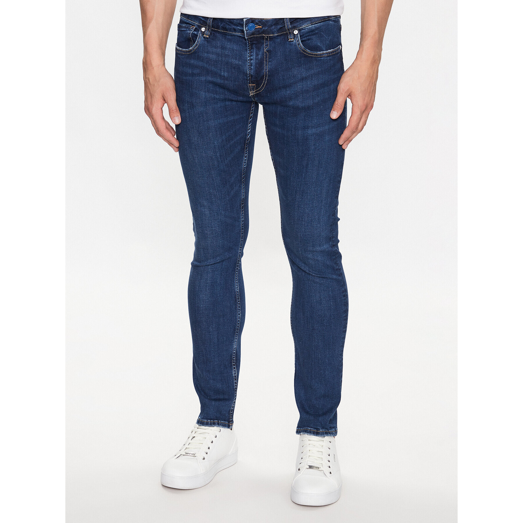 Guess Jeansy Miami M3YAN1 D52F1 Tmavomodrá Skinny Fit - Pepit.cz