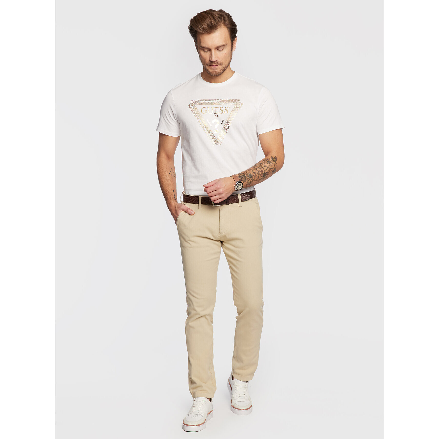 Guess Jeansy Myron M3RB26 WF5U3 Béžová Slim Fit - Pepit.cz