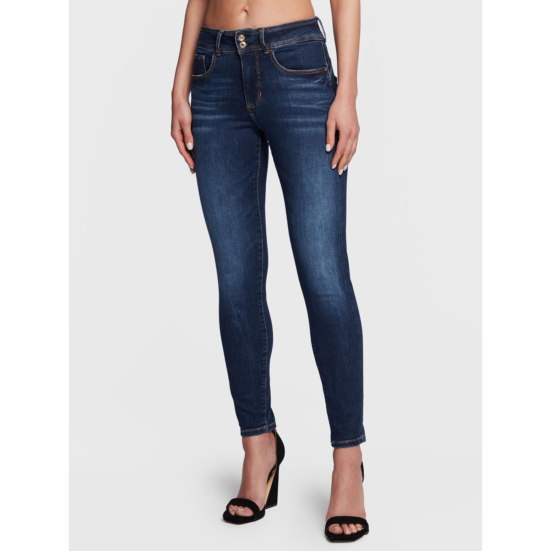 Guess Jeansy Shape Up W3RA34 D4Q03 Tmavomodrá Skinny Fit - Pepit.cz