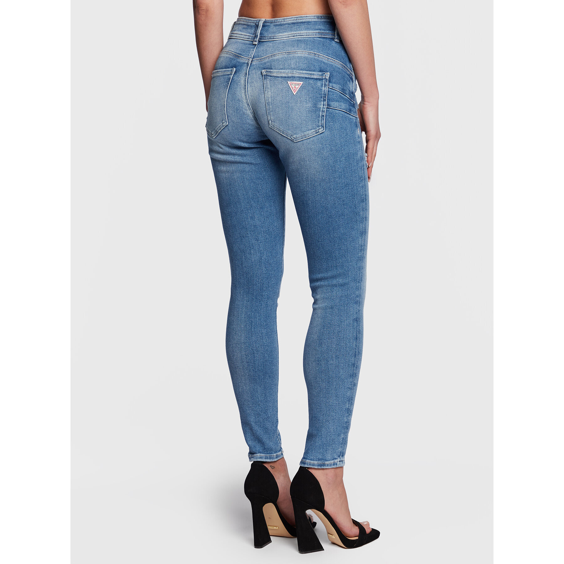 Guess Jeansy Shape Up W3RA34 D4W91 Modrá Skinny Fit - Pepit.cz