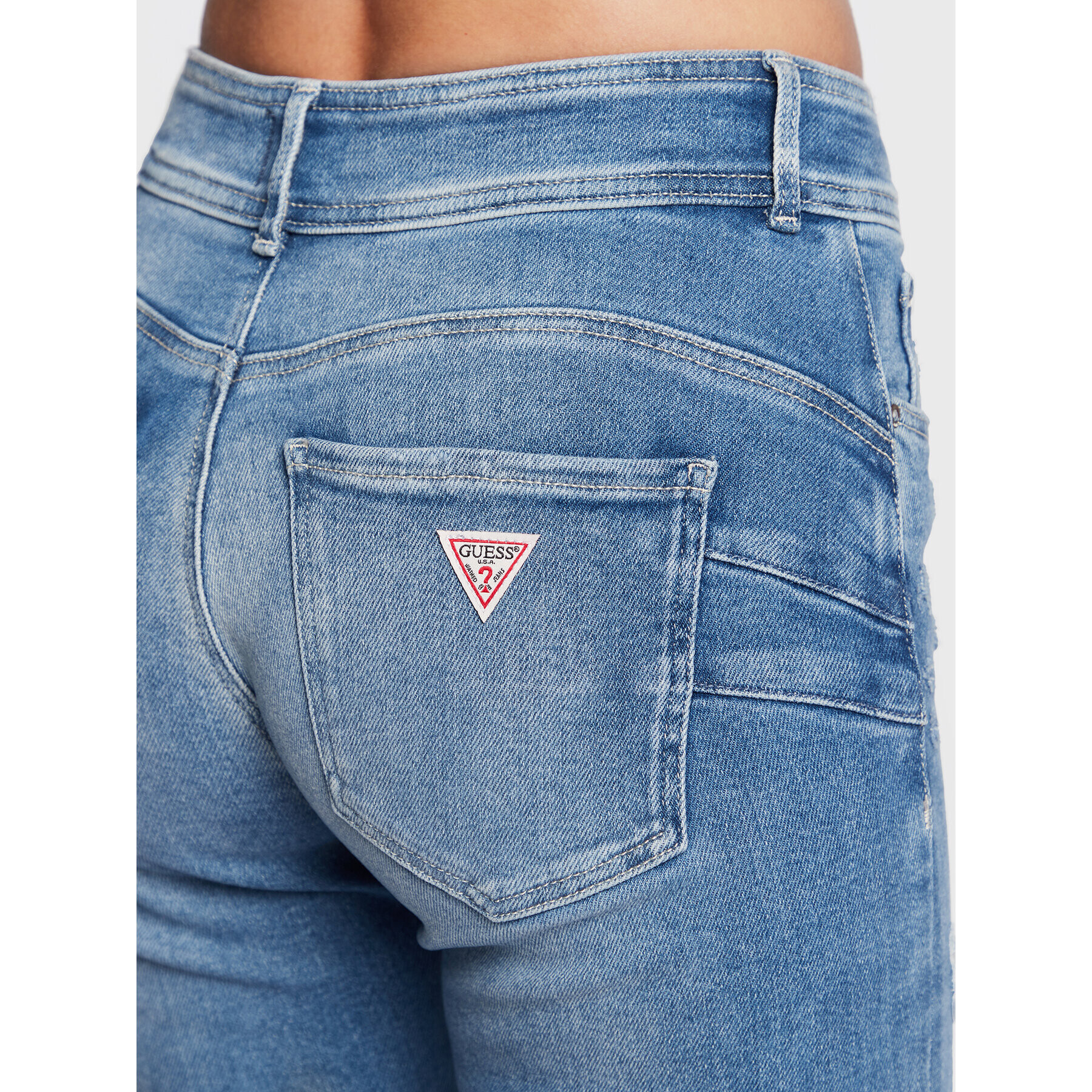 Guess Jeansy Shape Up W3RA34 D4W91 Modrá Skinny Fit - Pepit.cz