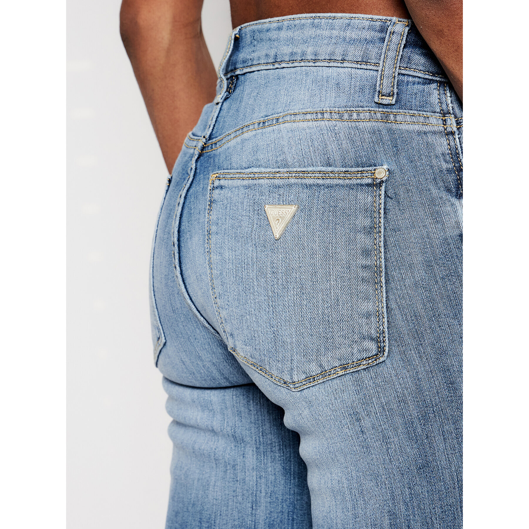 Guess Jeansy Super Stretch W1RA58 D4B11 Modrá Slim Fit - Pepit.cz