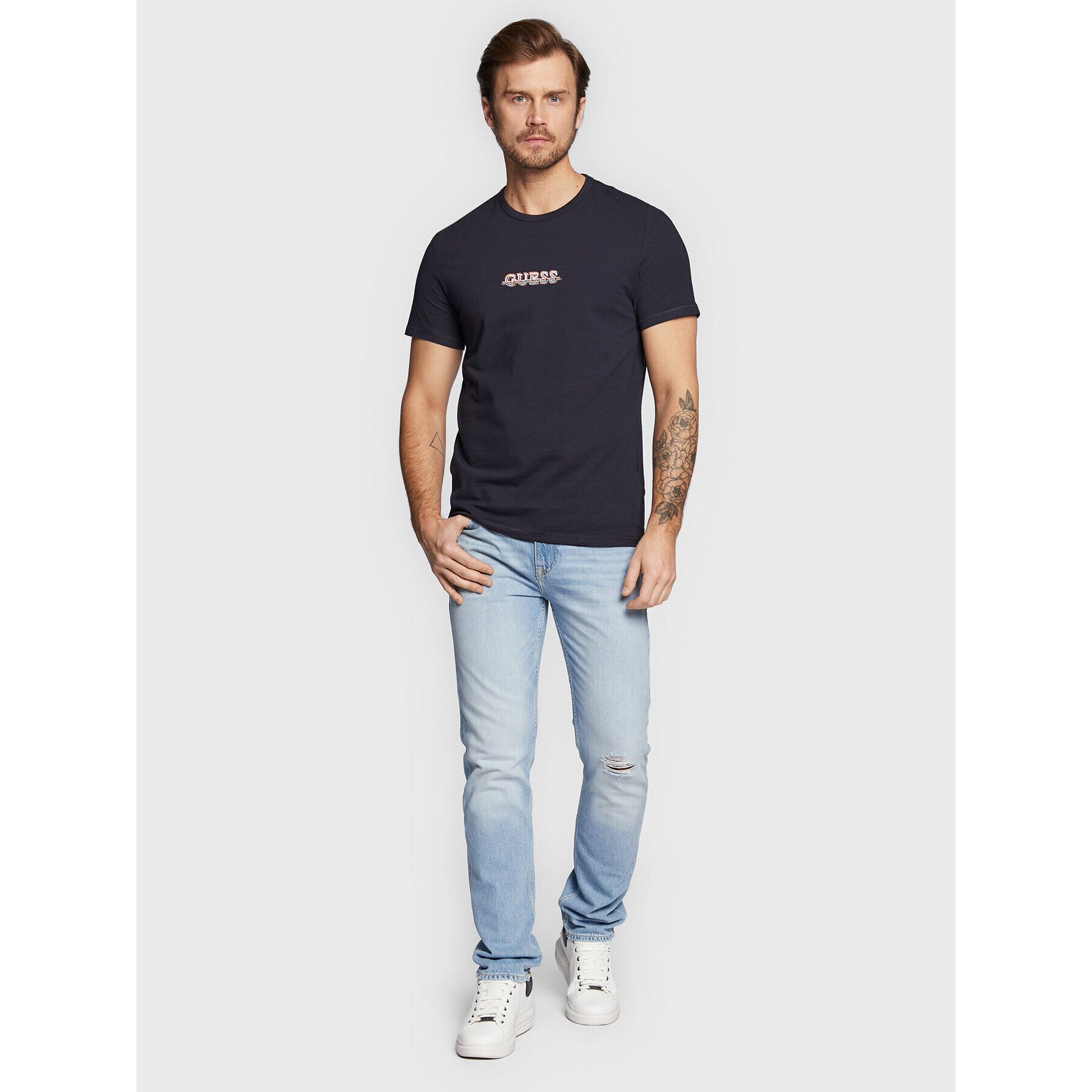 Guess Jeansy The Empire M3RAN2 D4T9B Modrá Slim Fit - Pepit.cz