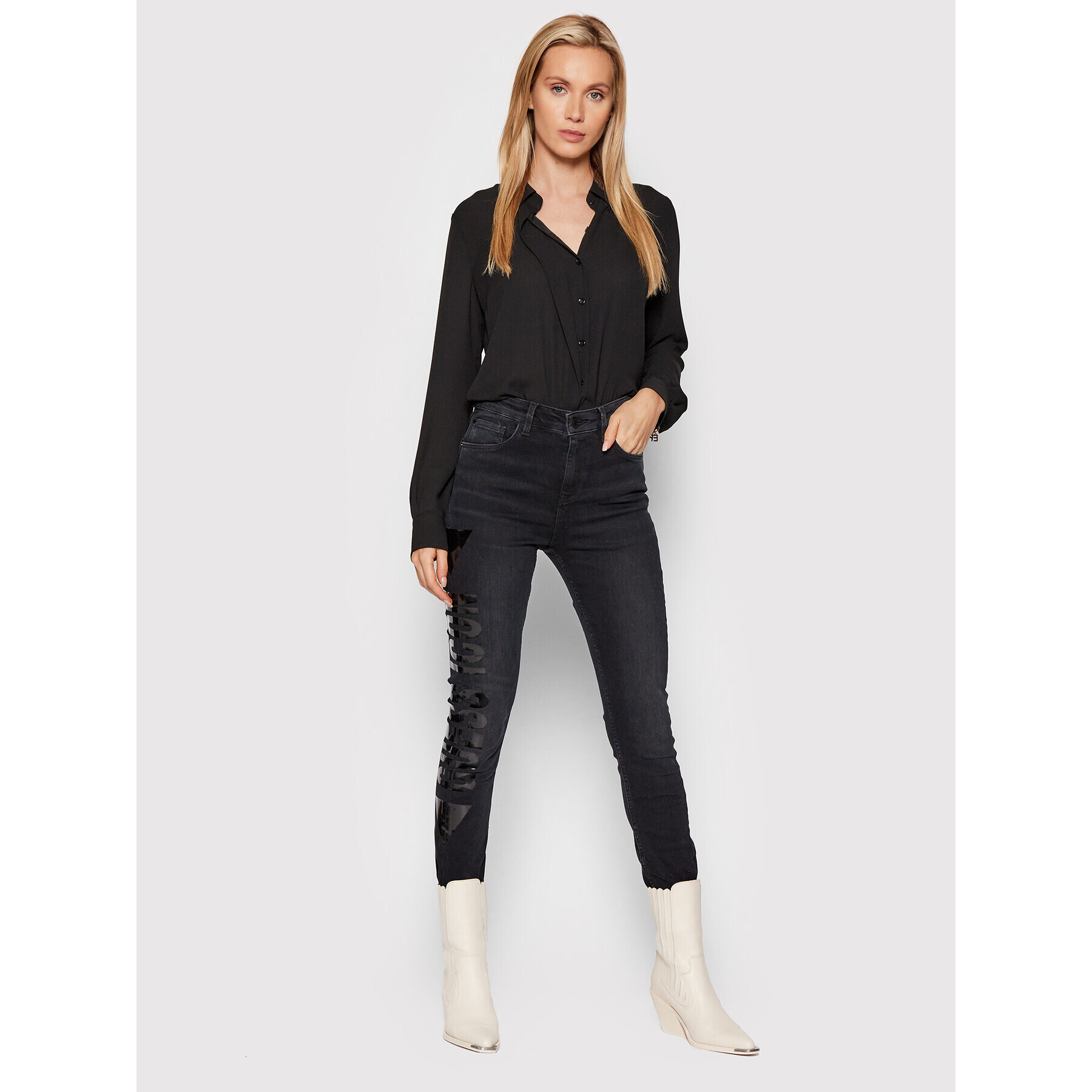 Guess Jeansy Ultimate W1BA94 D4H32 Tmavomodrá Skinny Fit - Pepit.cz