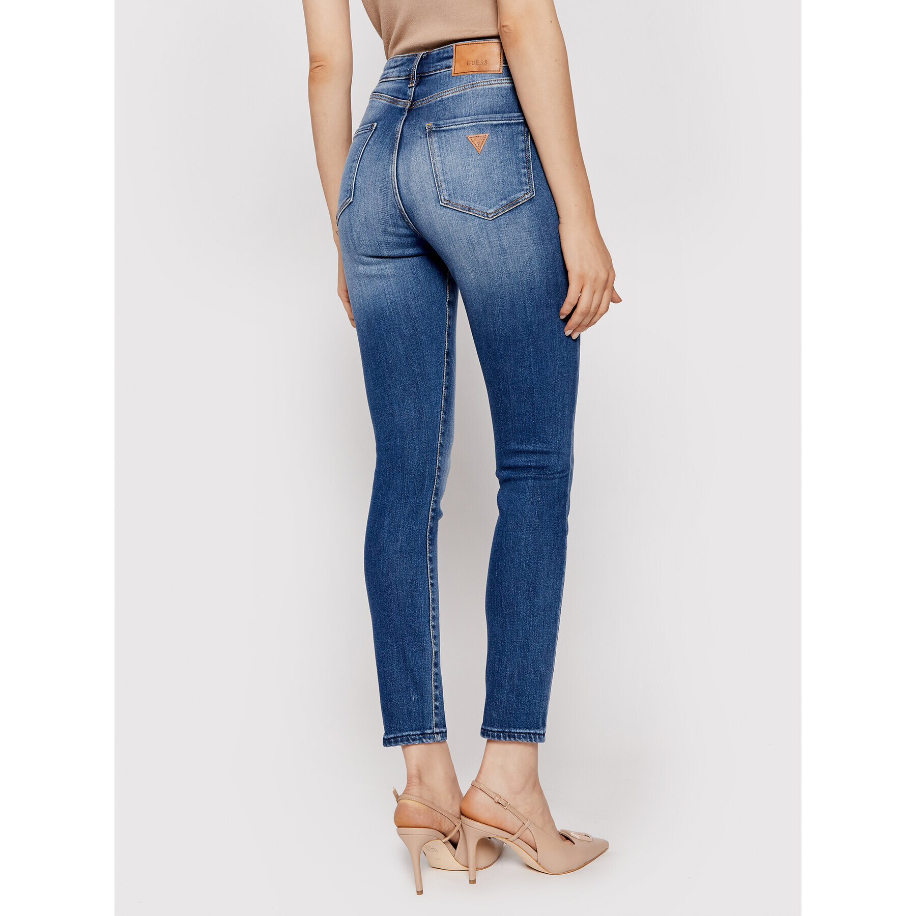 Guess Jeansy Ultimate W1YA94 D4G12 Tmavomodrá Skinny Fit - Pepit.cz