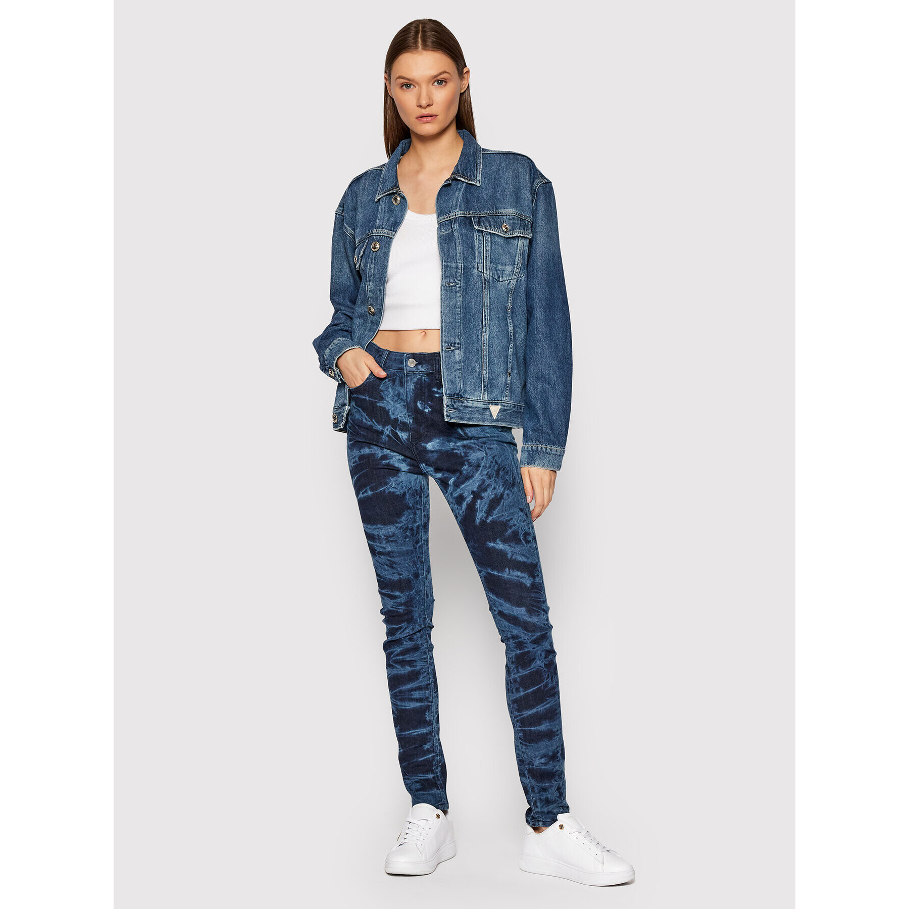 Guess Jeansy Ultimate W2RA94 D4KF3 Modrá Skinny Fit - Pepit.cz