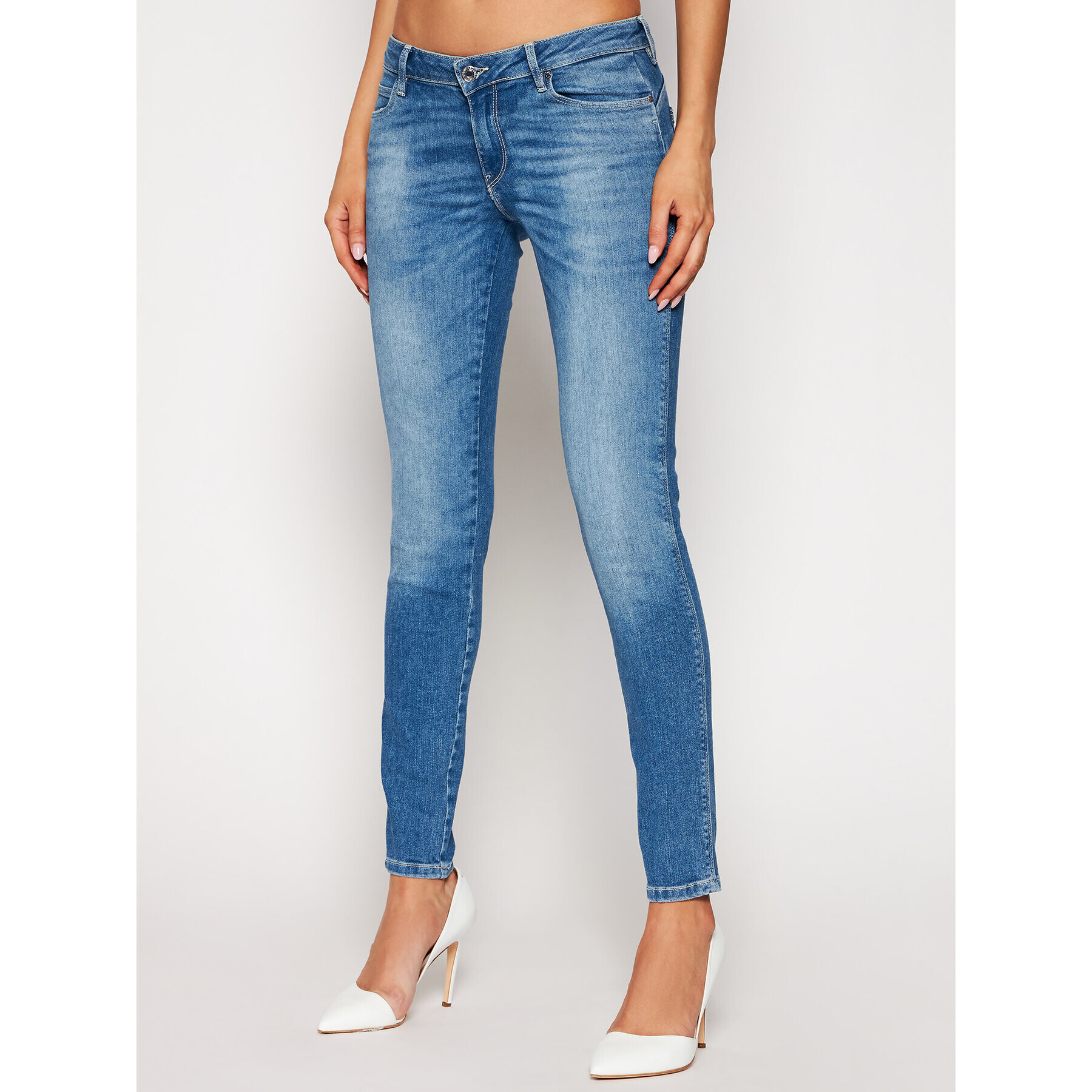 Guess Jeansy Ultra Curve W1RA37 D4AO1 Modrá Skinny Fit - Pepit.cz