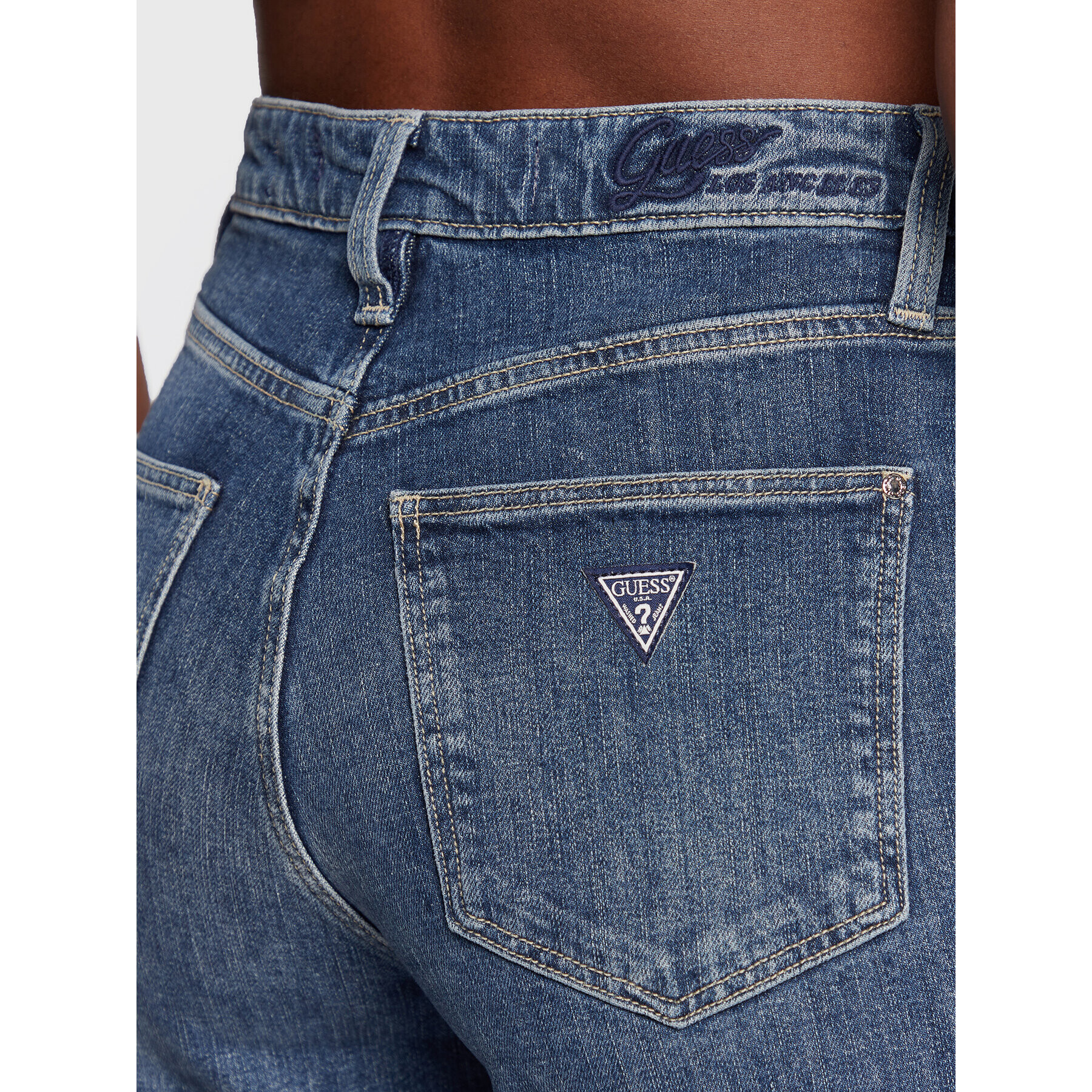 Guess Jeansy W2BA0F D4H74 Modrá Authentic Straight Fit - Pepit.cz