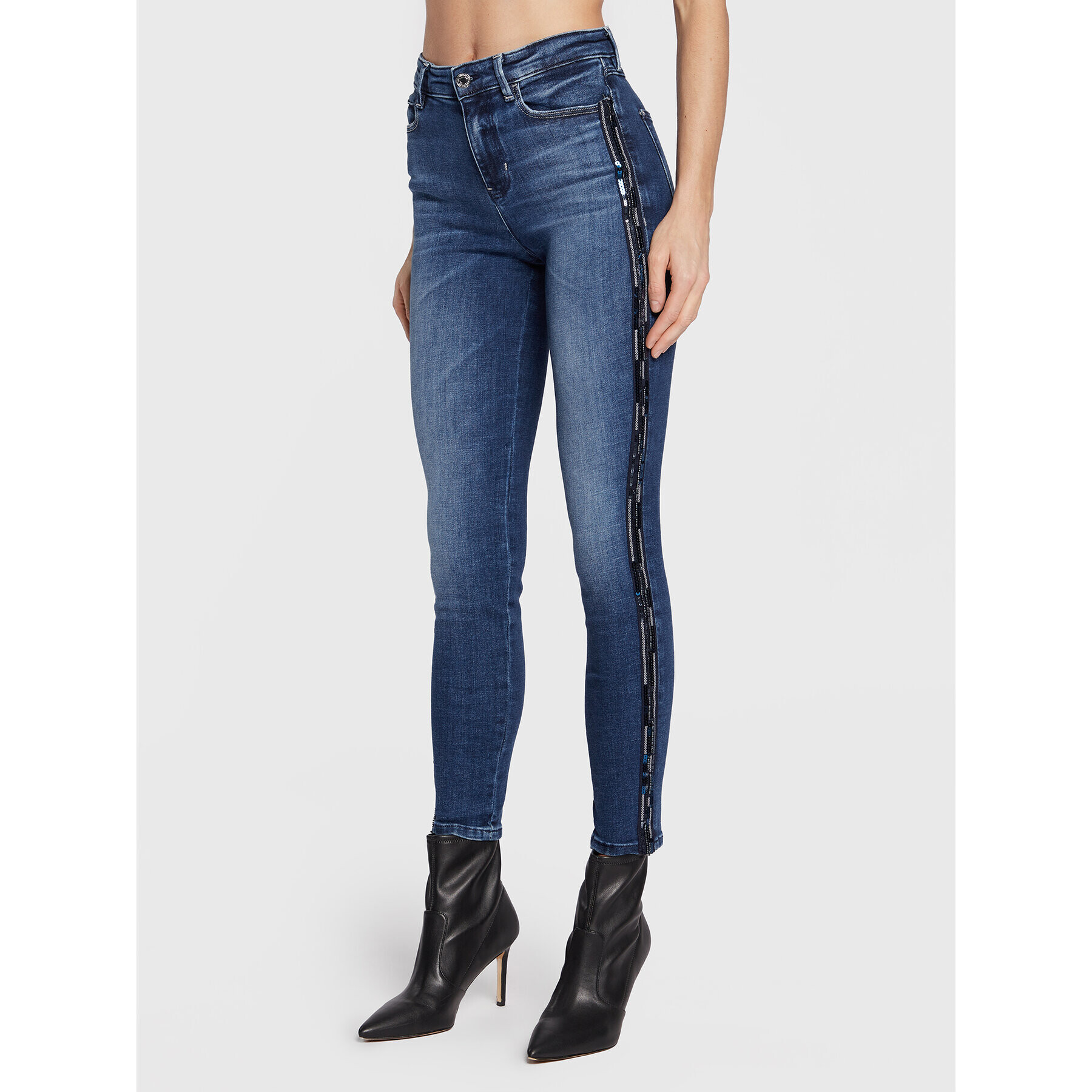 Guess Jeansy W2BA46 D4H1A Modrá Skinny Fit - Pepit.cz