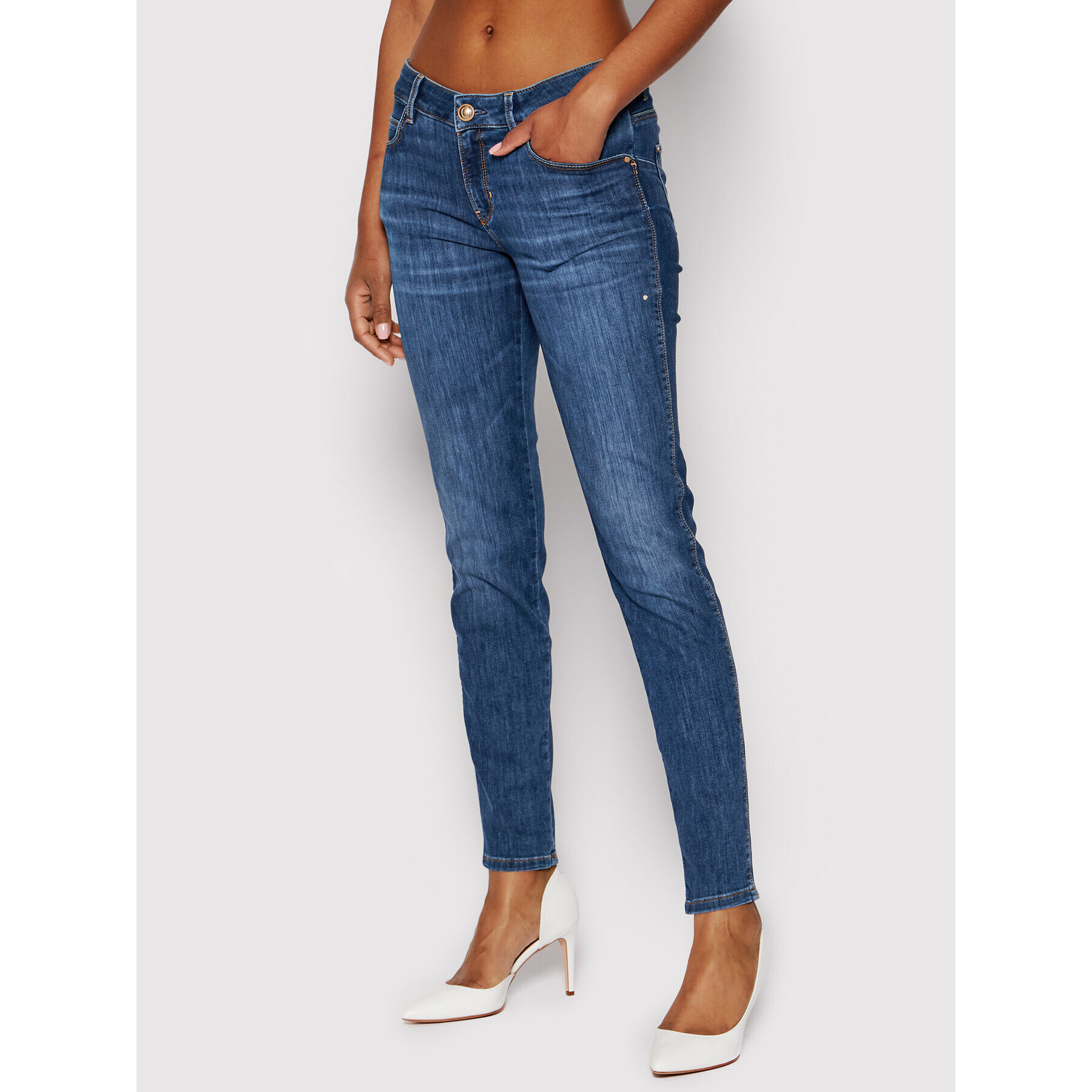 Guess Jeansy W2GAJ2 D4K92 Tmavomodrá Skinny Fit - Pepit.cz