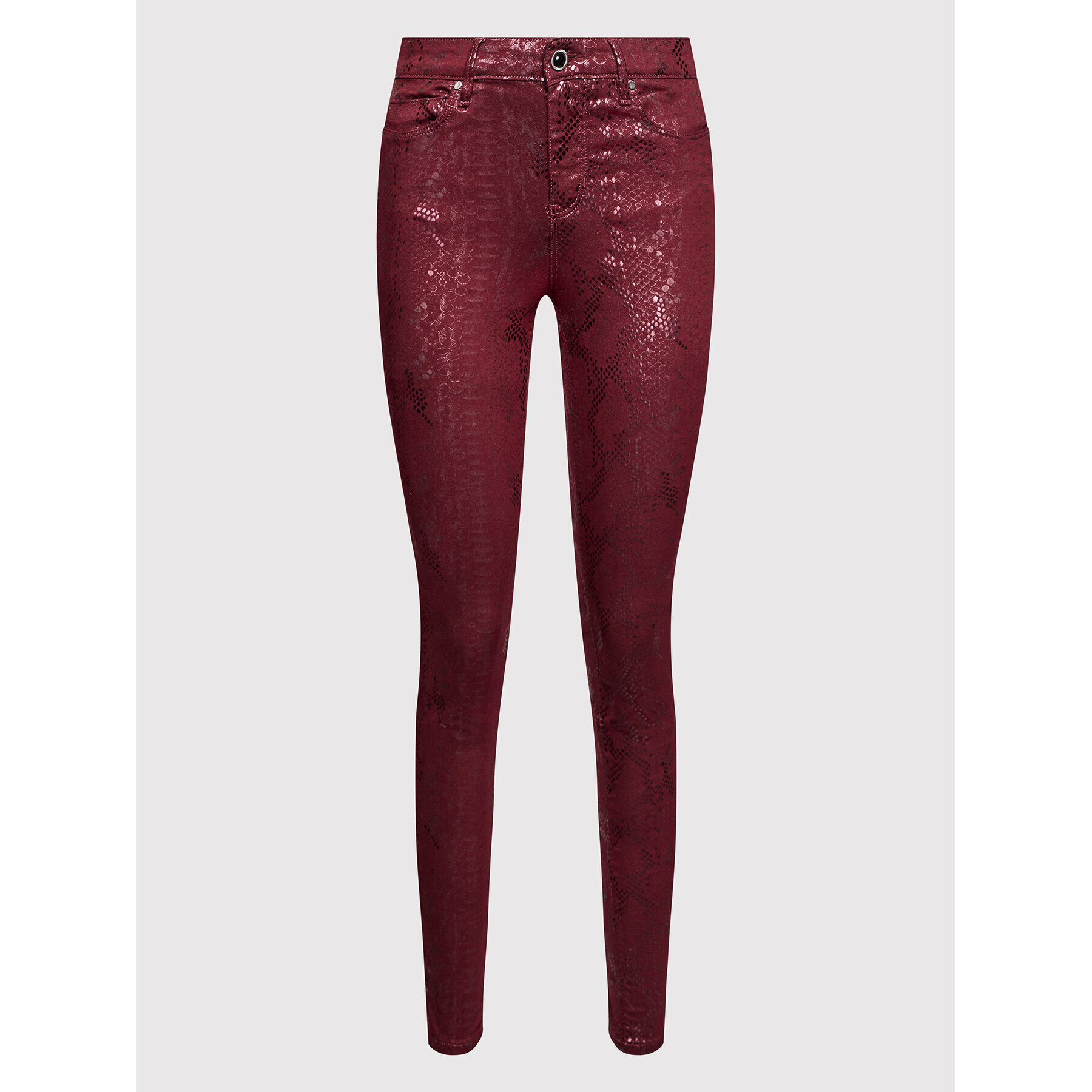 Guess Jeansy W2RA46 WE641 Bordó Skinny Fit - Pepit.cz