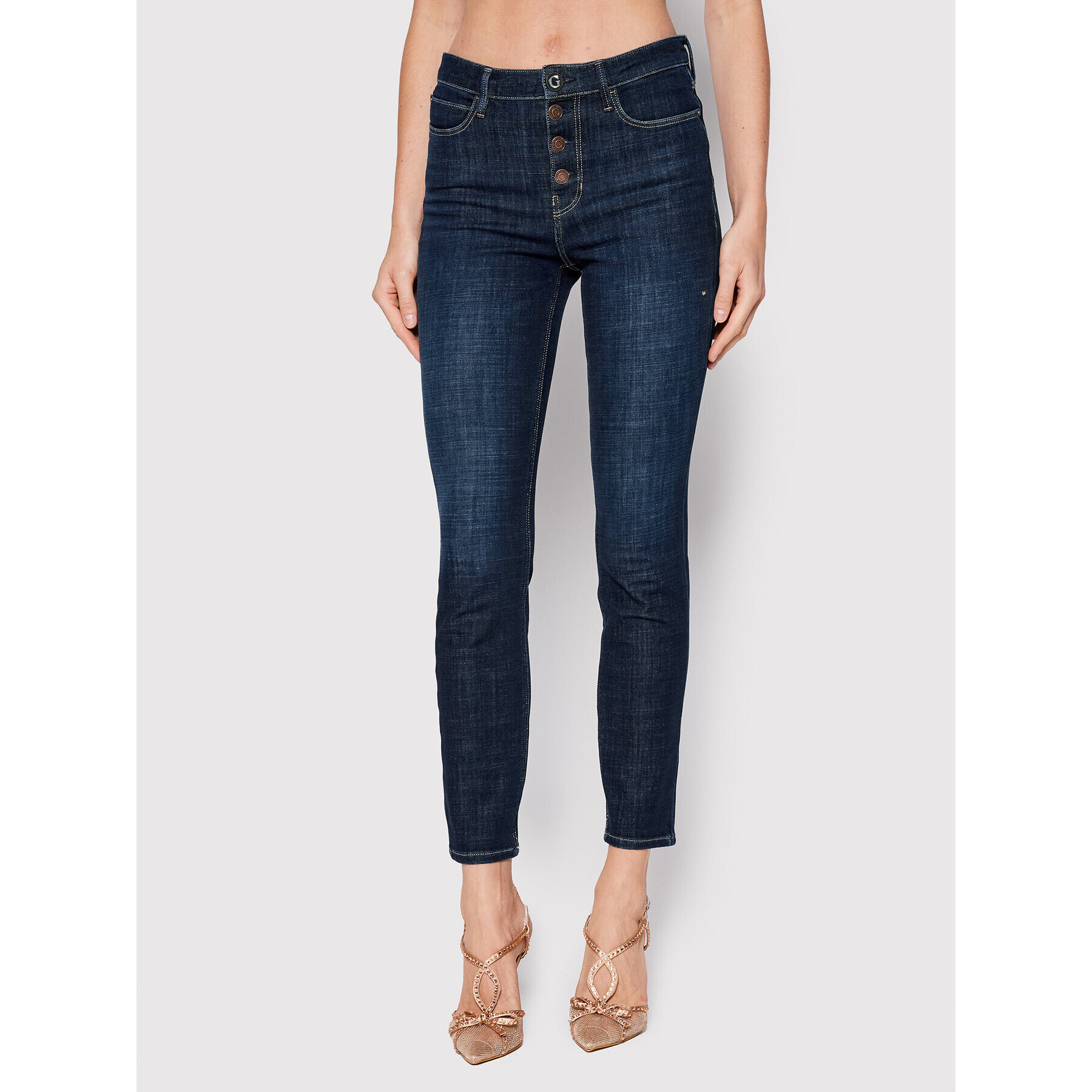 Guess Jeansy W2YA28 D4PM3 Tmavomodrá Skinny Fit - Pepit.cz