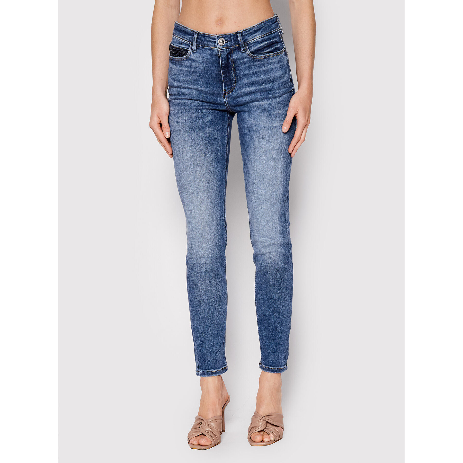 Guess Jeansy W2YA46 D4H15 Modrá Skinny Fit - Pepit.cz