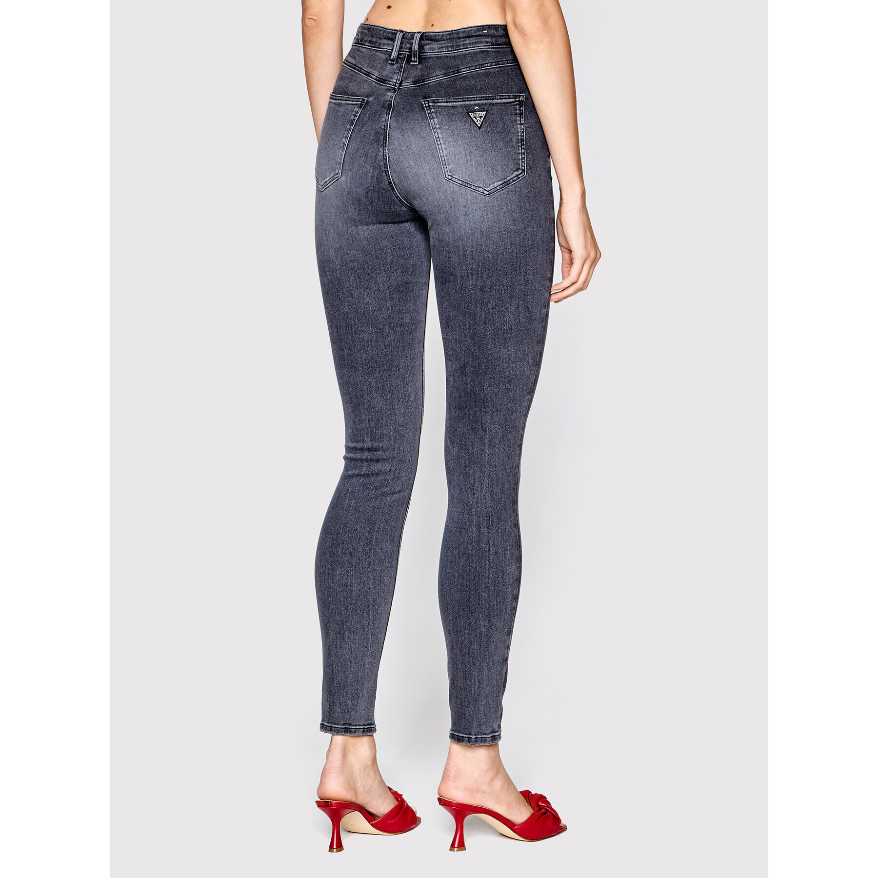 Guess Jeansy W2YA46 D4PZ2 Šedá Skinny Fit - Pepit.cz