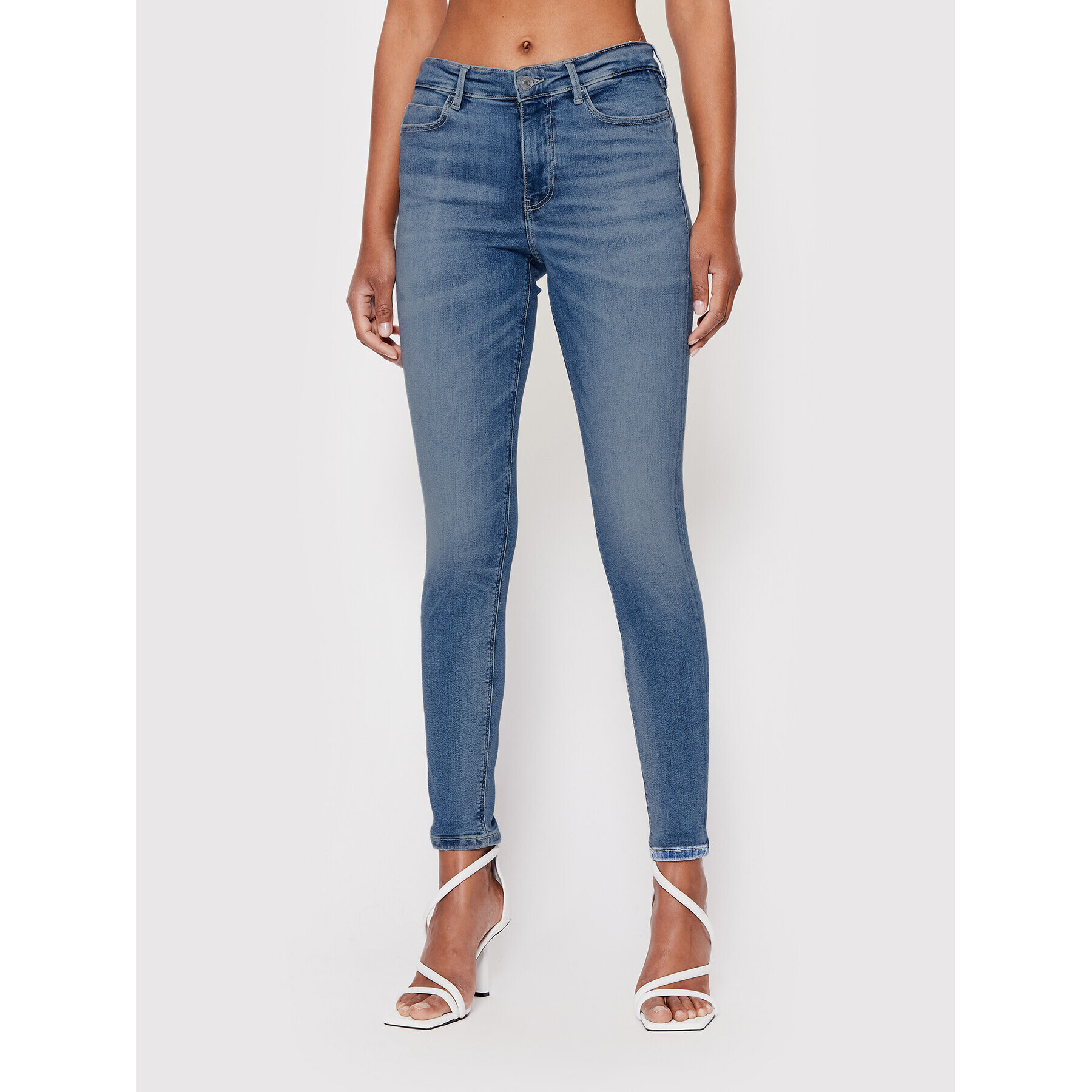 Guess Jeansy W2YA46 D4Q01 Modrá Skinny Fit - Pepit.cz