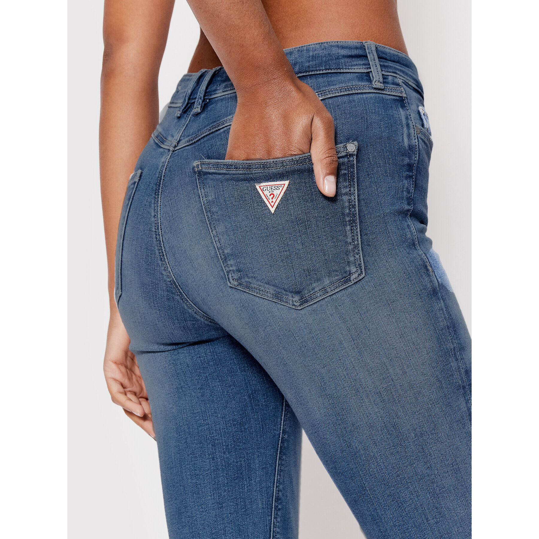 Guess Jeansy W2YA46 D4Q01 Modrá Skinny Fit - Pepit.cz