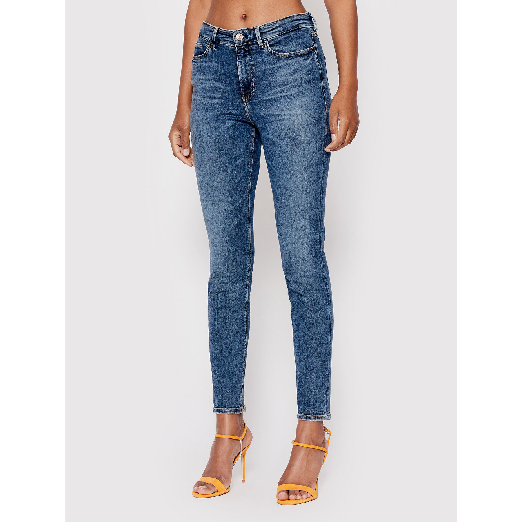 Guess Jeansy W2YA46 D4Q02 Modrá Skinny Fit - Pepit.cz