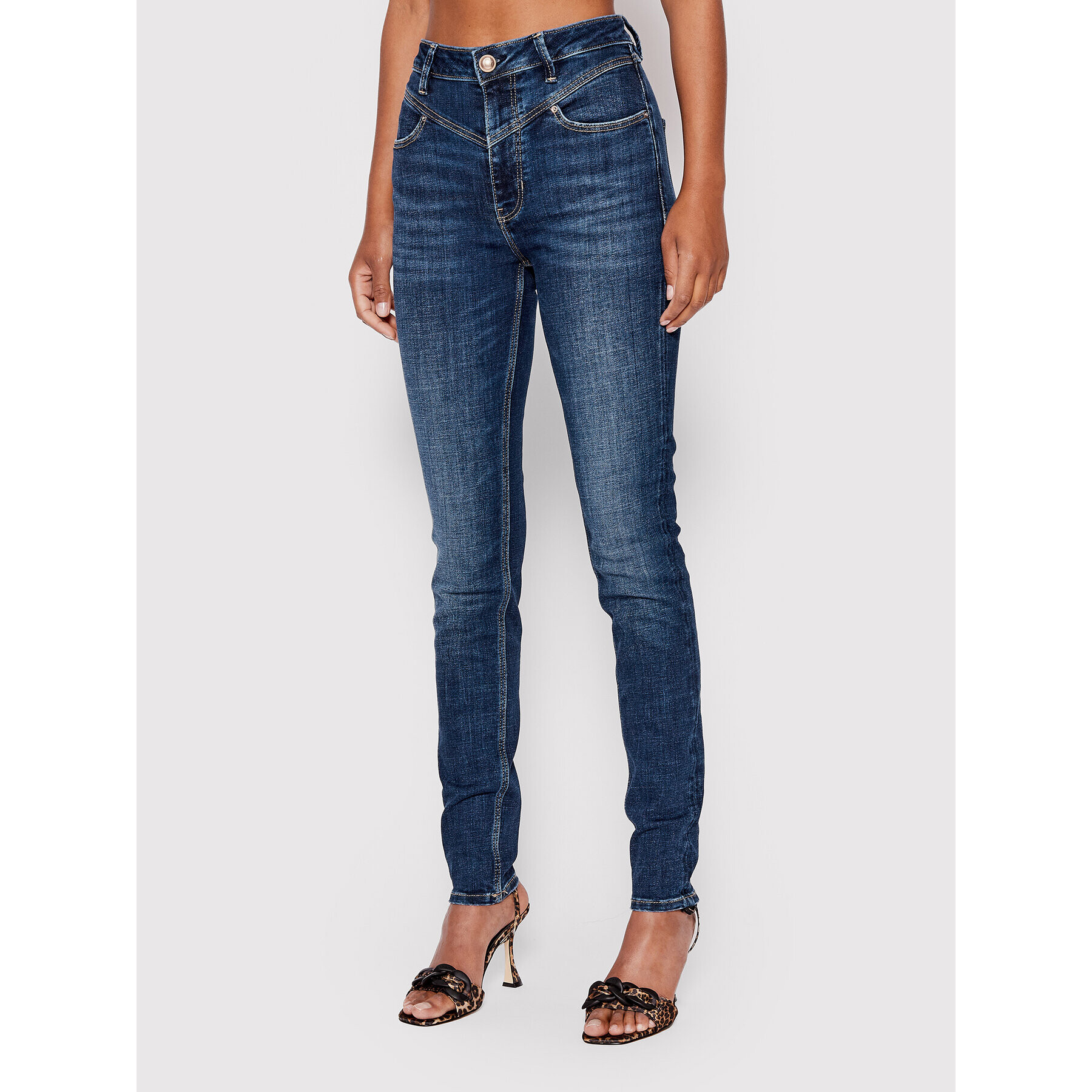 Guess Jeansy W2YA47 D4H13 Tmavomodrá Skinny Fit - Pepit.cz