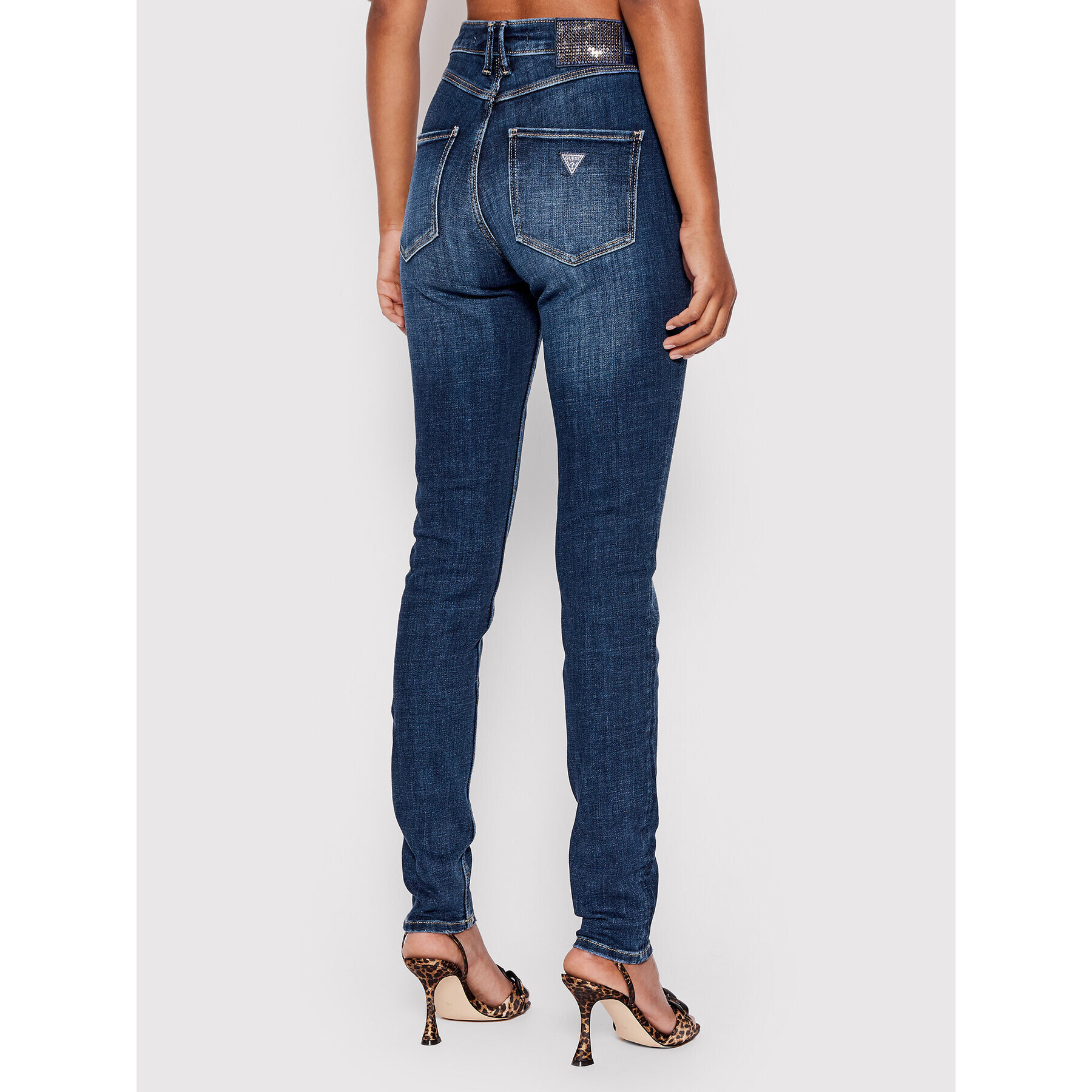 Guess Jeansy W2YA47 D4H13 Tmavomodrá Skinny Fit - Pepit.cz