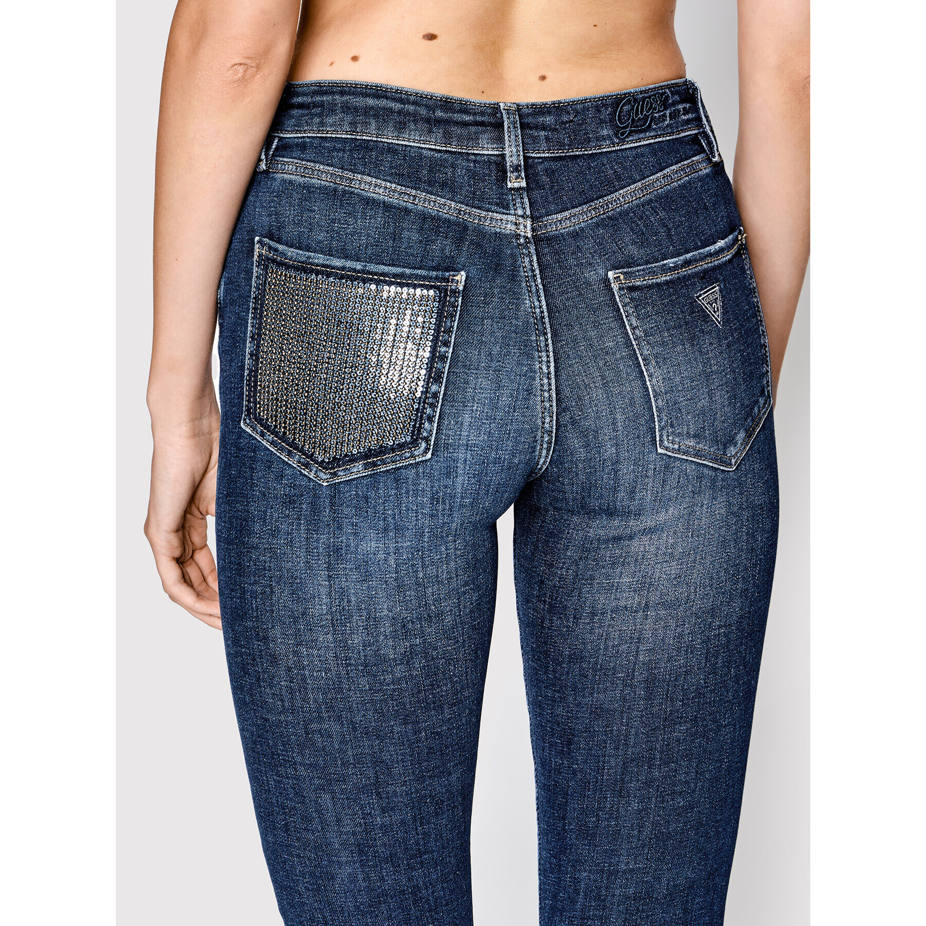 Guess Jeansy W2YA94 D4H13 Tmavomodrá Skinny Fit - Pepit.cz