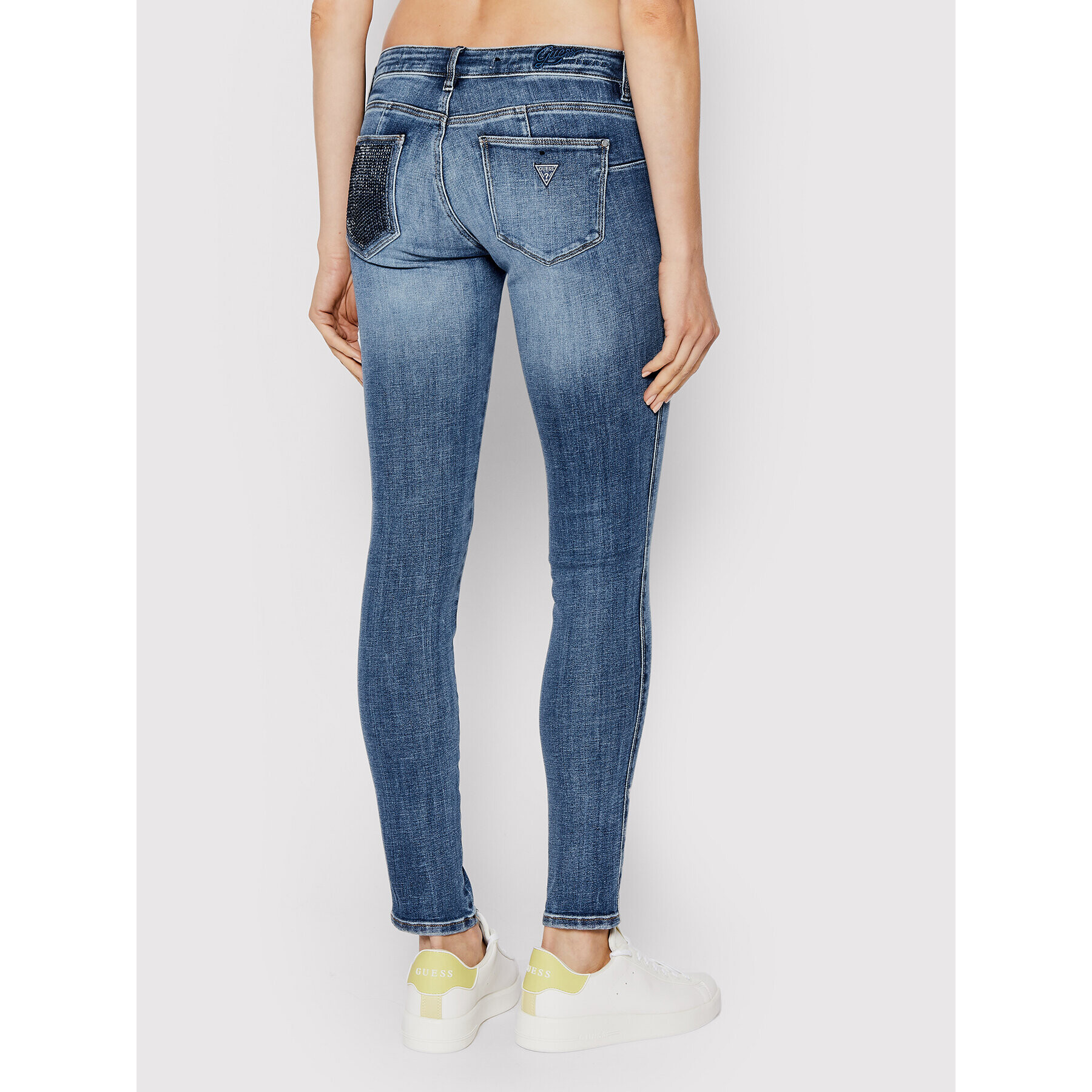 Guess Jeansy W2YAJ2 D4H15 Modrá Skinny Fit - Pepit.cz