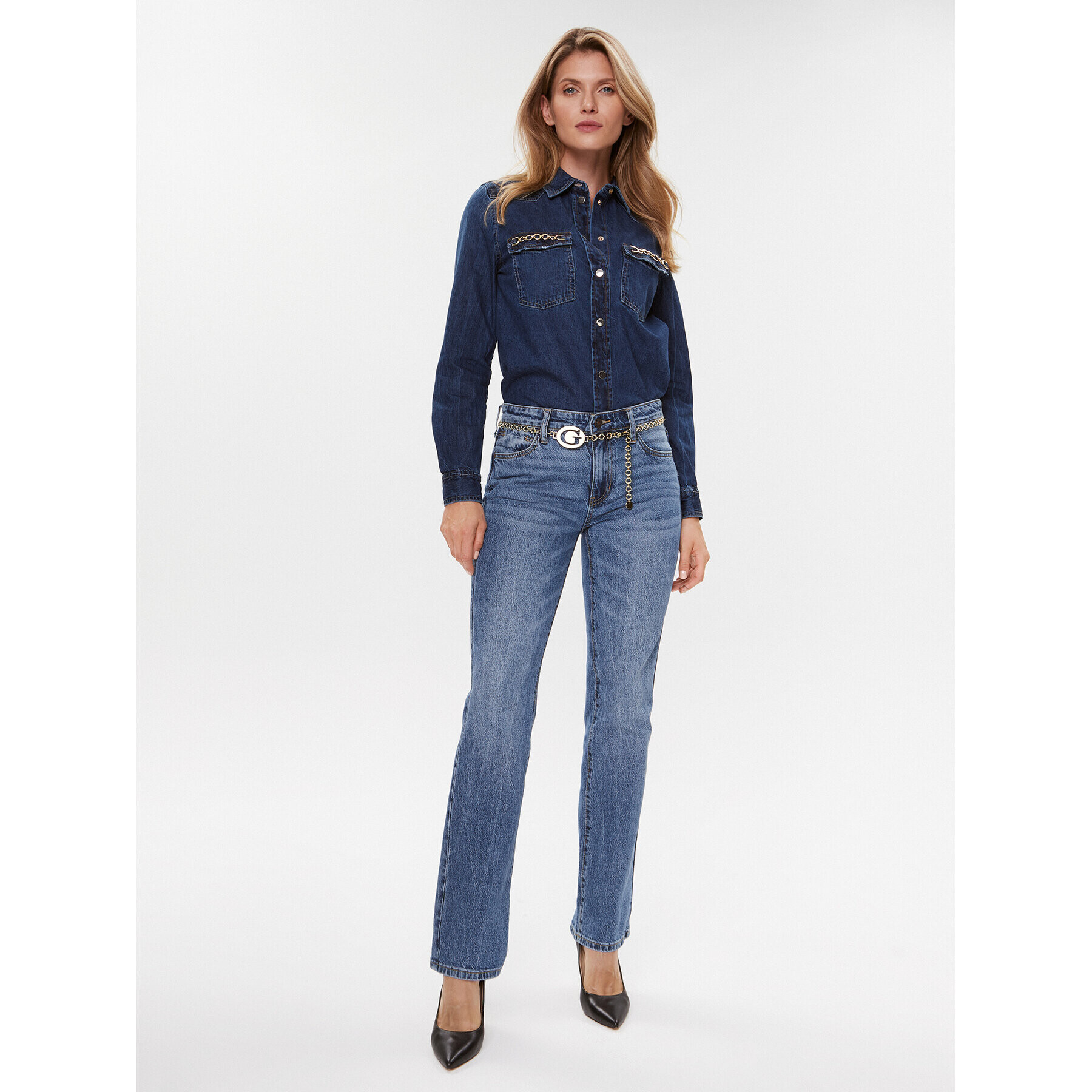 Guess Jeansy W3BA15 D55O0 Modrá Bootcut Fit - Pepit.cz