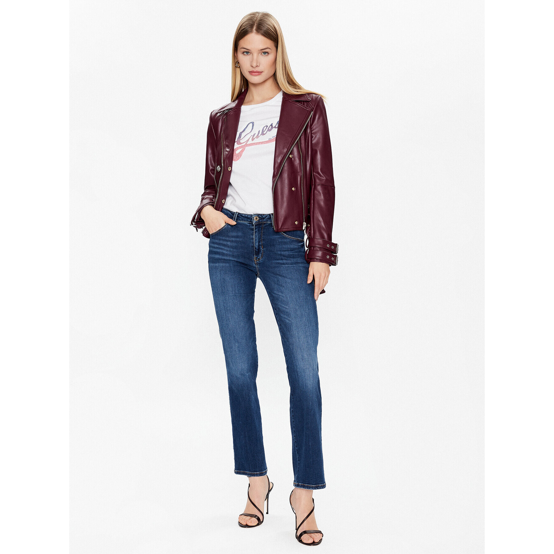 Guess Jeansy W3RA15 D4Q03 Tmavomodrá Straight Fit - Pepit.cz