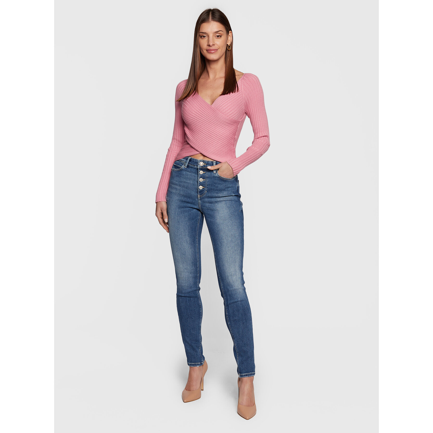 Guess Jeansy W3RA28 D4W92 Modrá Skinny Fit - Pepit.cz