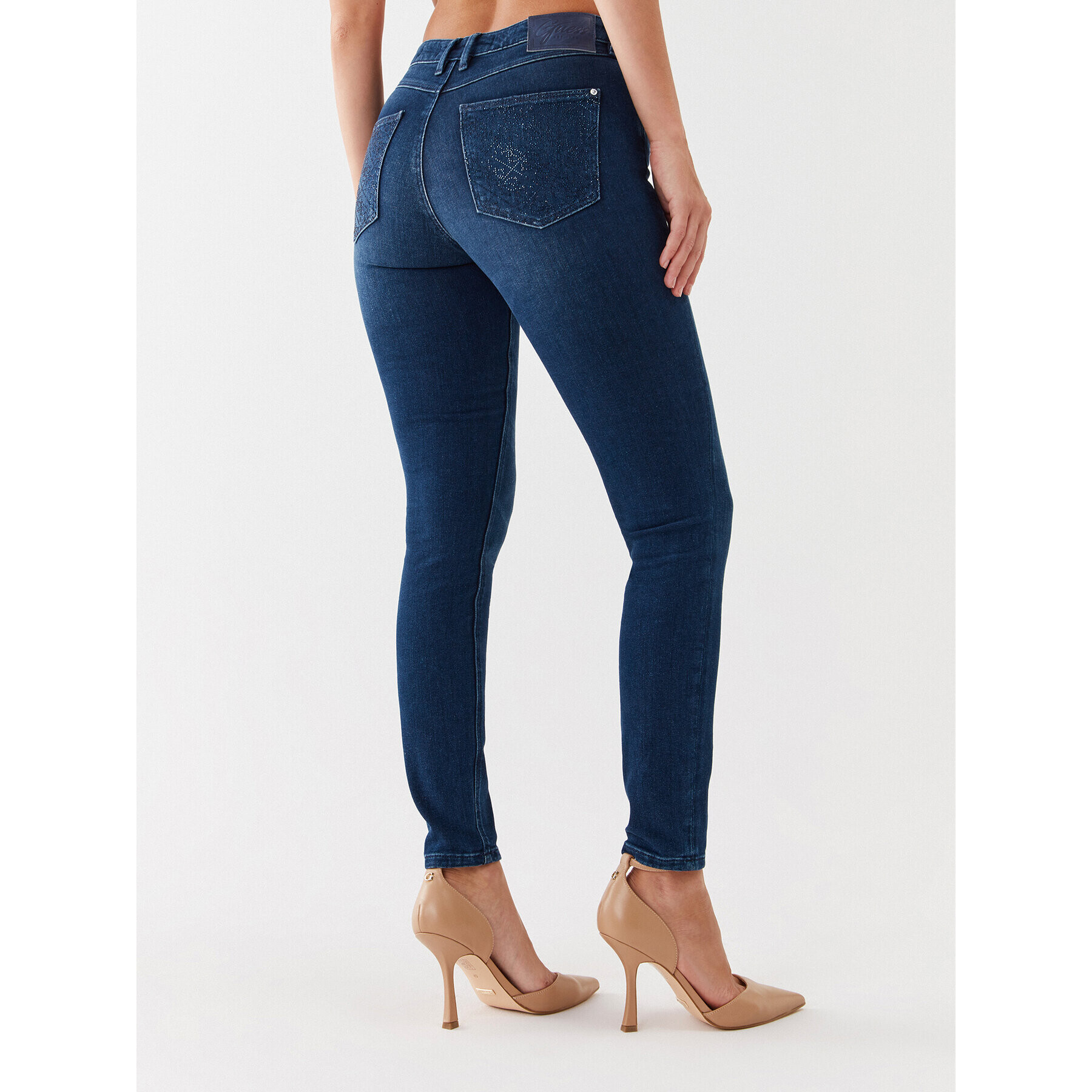 Guess Jeansy W3YA46 D52J4 Tmavomodrá Skinny Fit - Pepit.cz