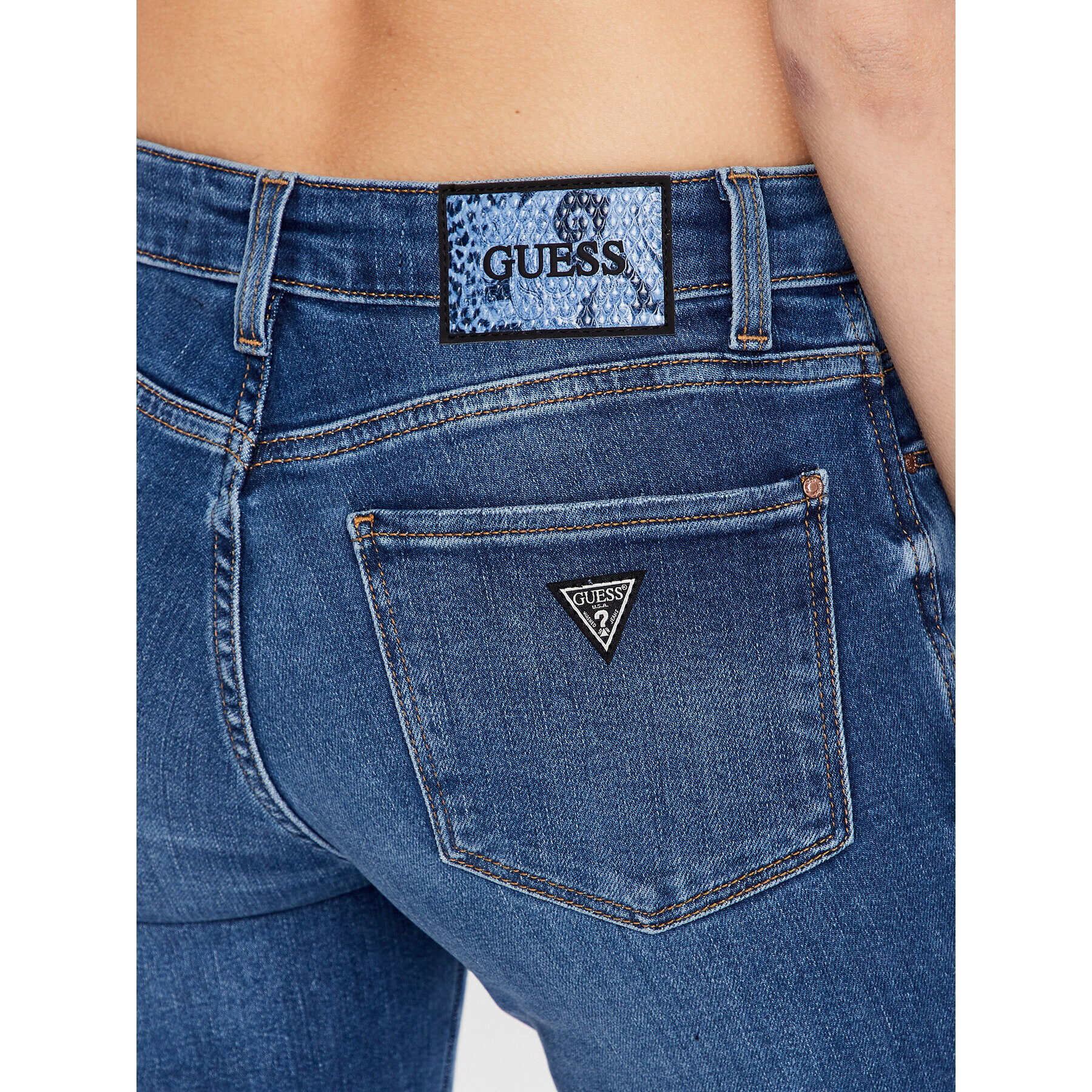 Guess Jeansy W3YAJ3 D52Q2 Modrá Skinny Fit - Pepit.cz