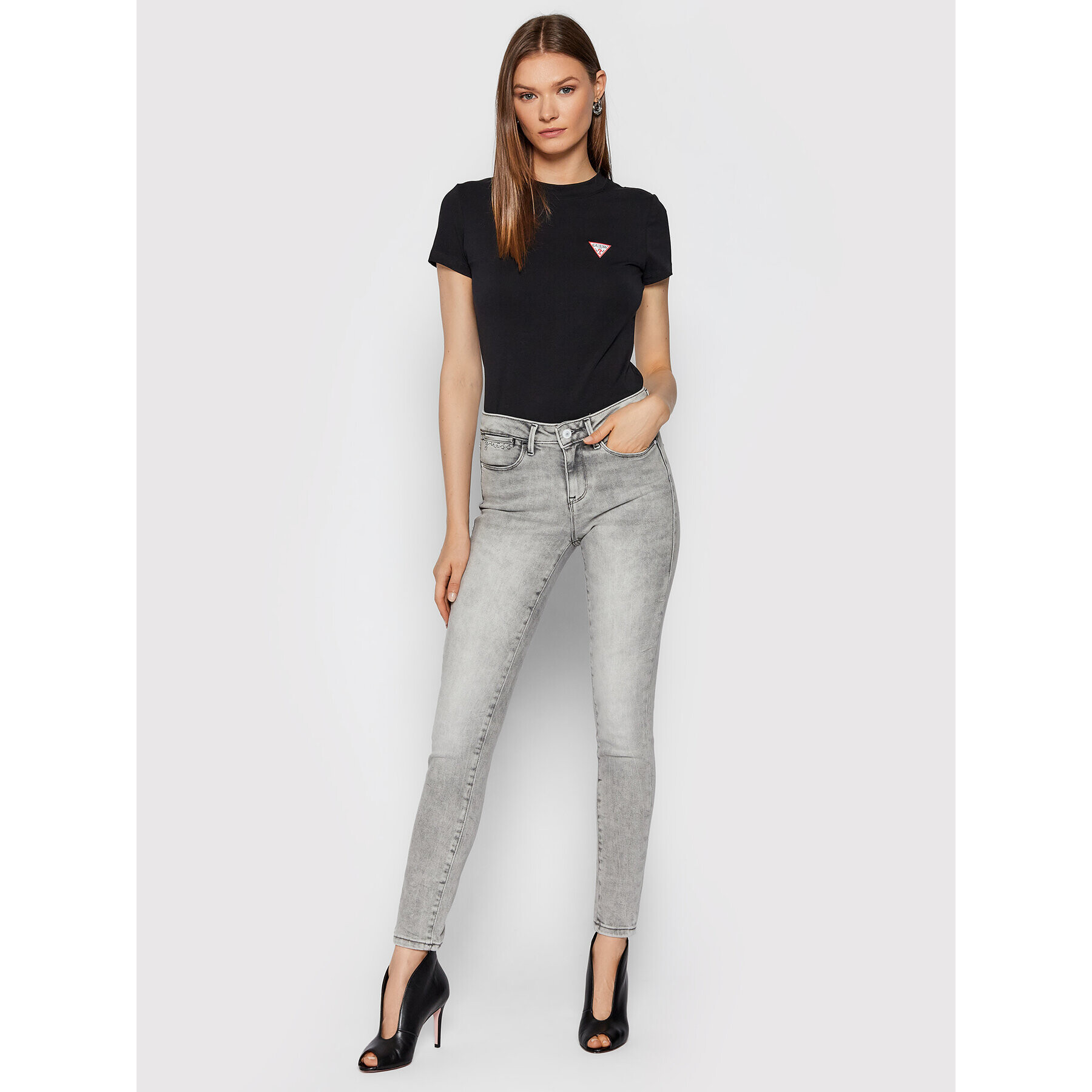 Guess Jeggins W1BA03 D4HJ1 Šedá Jegging Fit - Pepit.cz