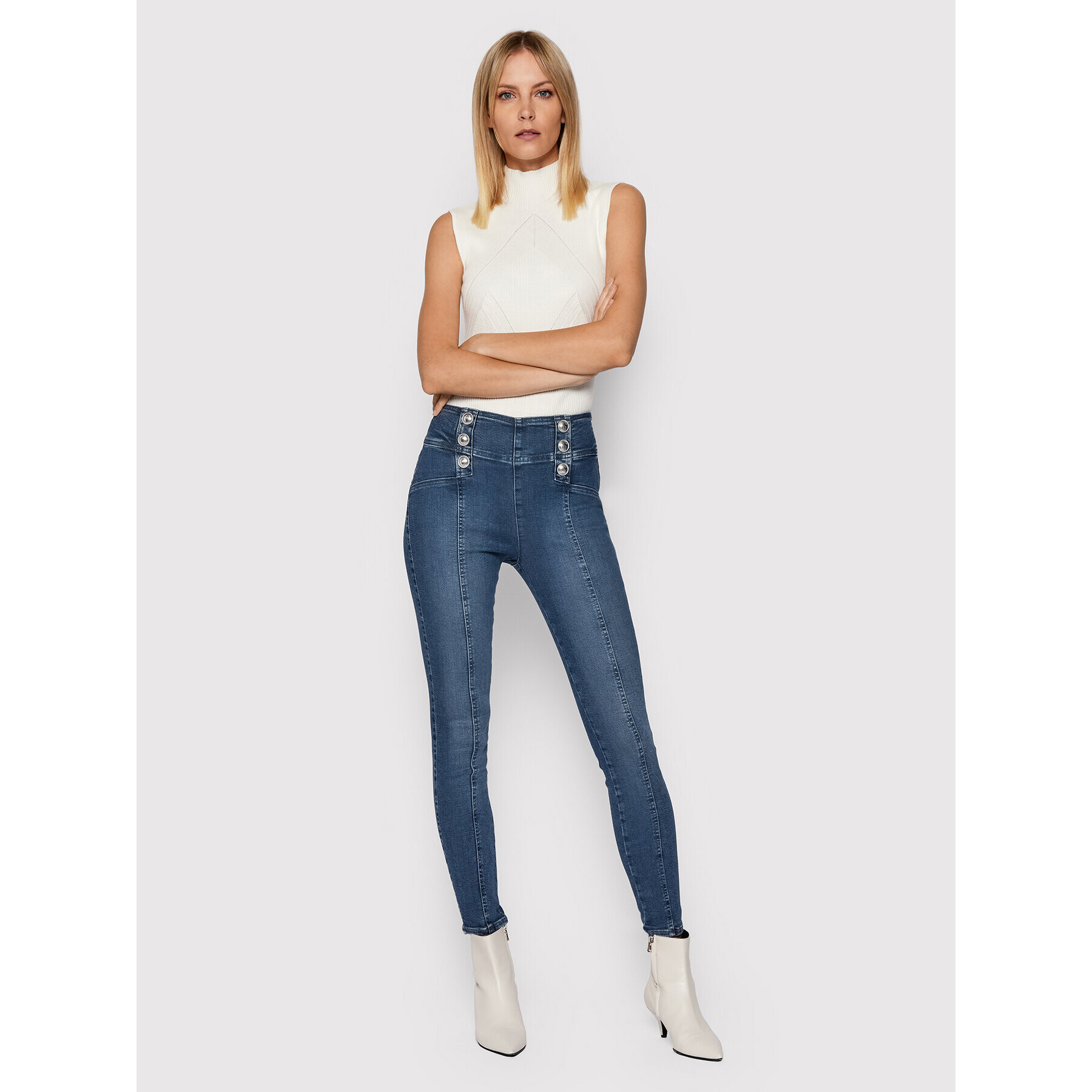 Guess Jeggins W1BA39 D46D0 Modrá Skinny Fit - Pepit.cz