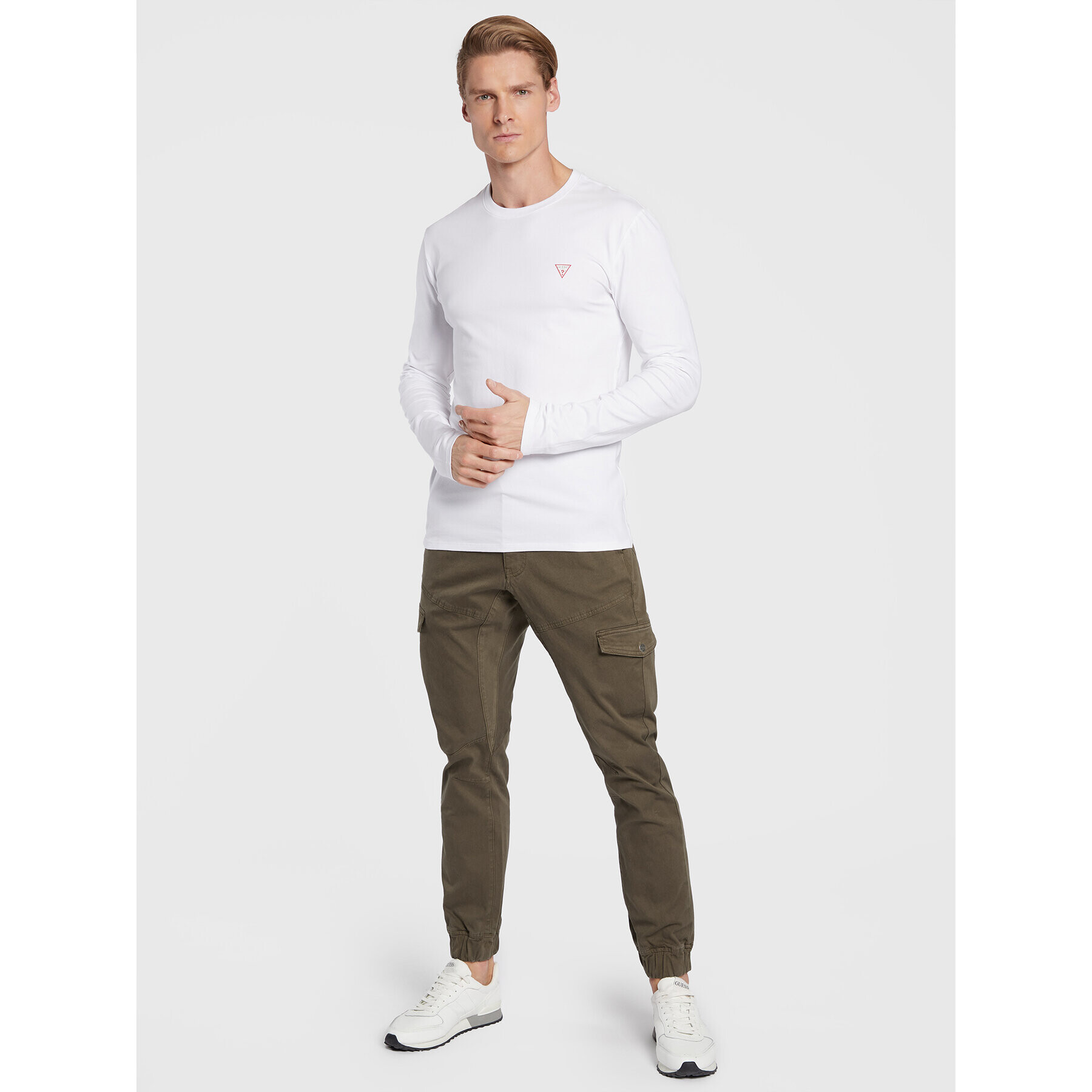 Guess Joggers kalhoty M2BB17 WEYA3 Hnědá Slim Fit - Pepit.cz