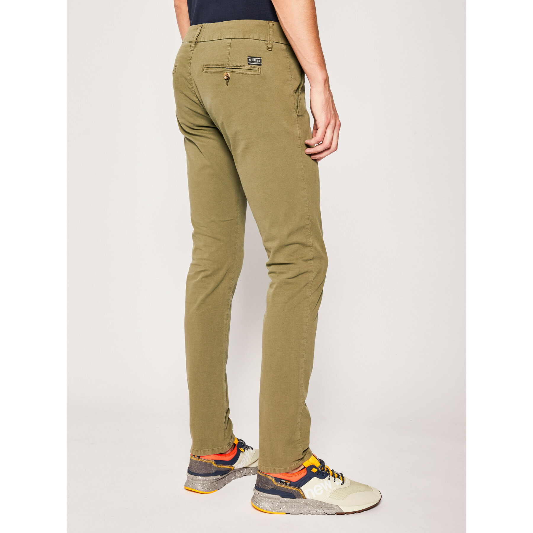 Guess Kalhoty z materiálu Daniel M02B29 WCRK1 Zelená Super Skinny Fit - Pepit.cz