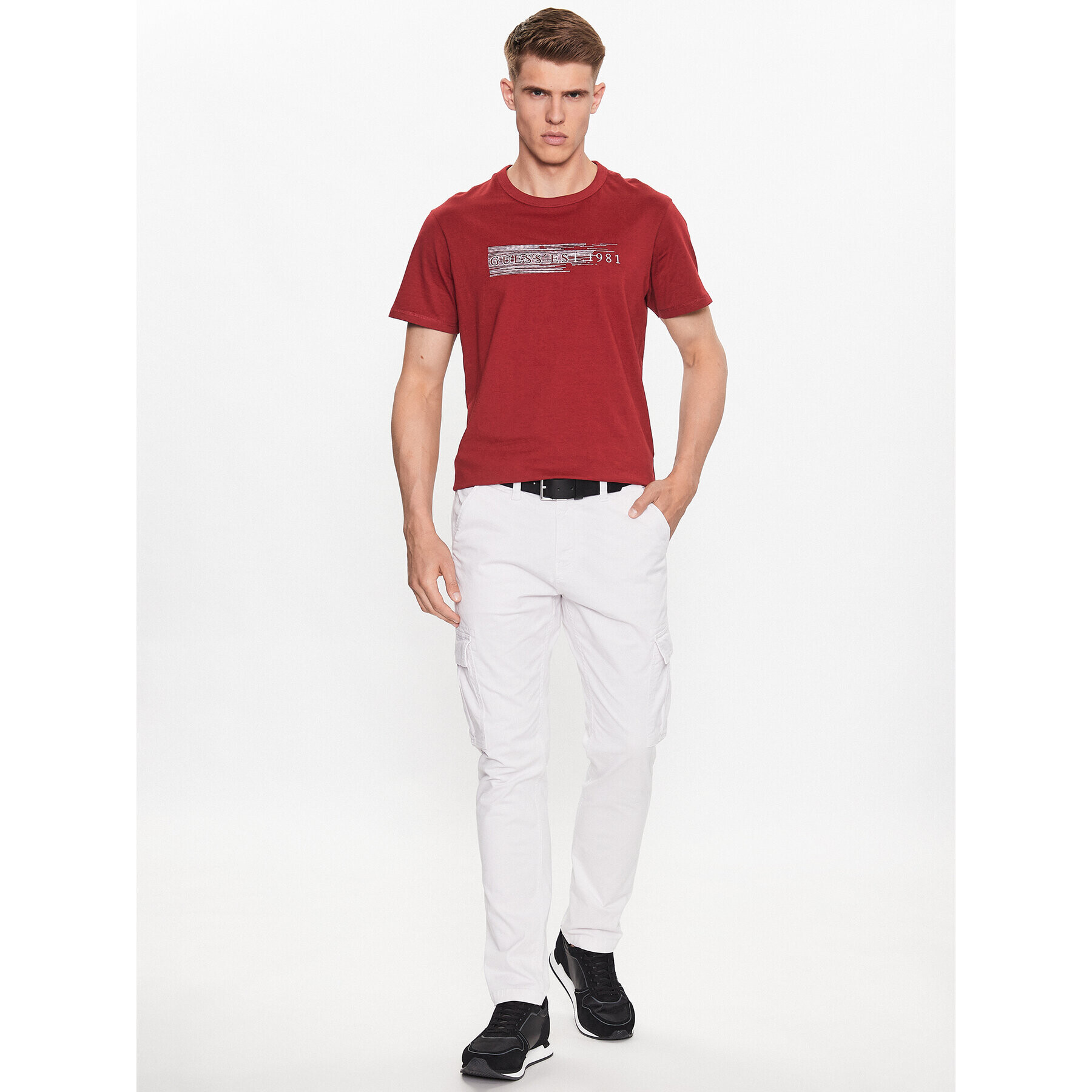 Guess Kalhoty z materiálu M2GB27 WCNZ0 Bílá Slim Fit - Pepit.cz