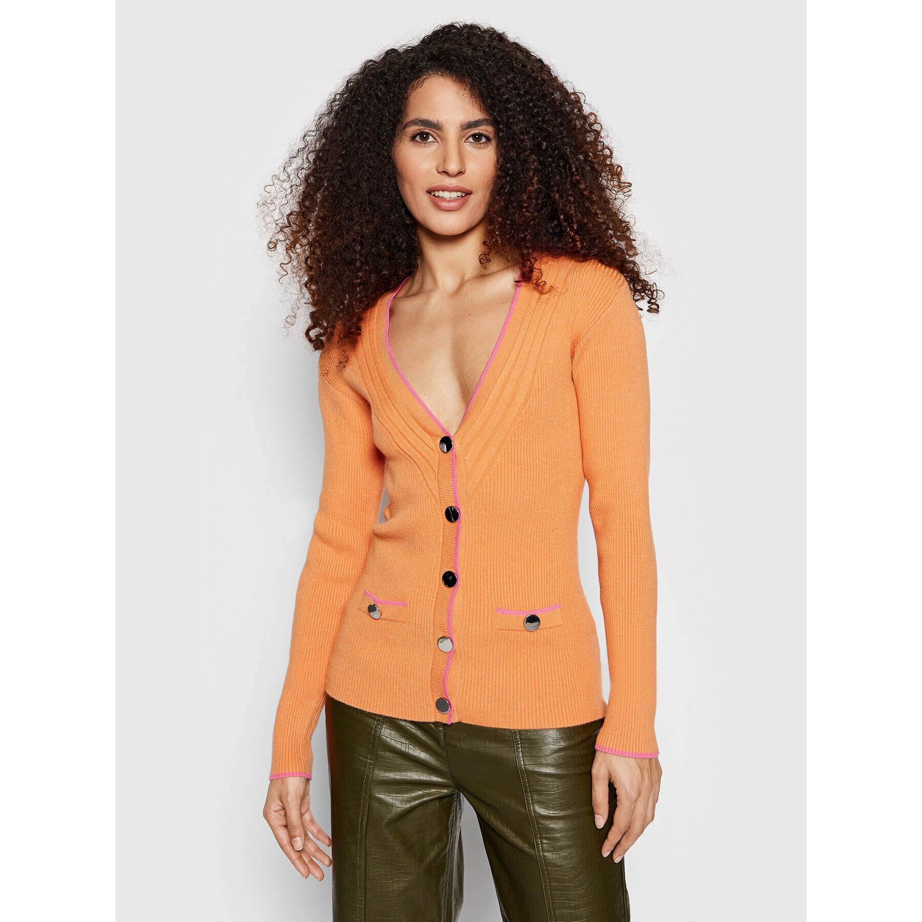 Guess Kardigan Erica Cardi W1BR22 Z2V40 Oranžová Slim Fit - Pepit.cz