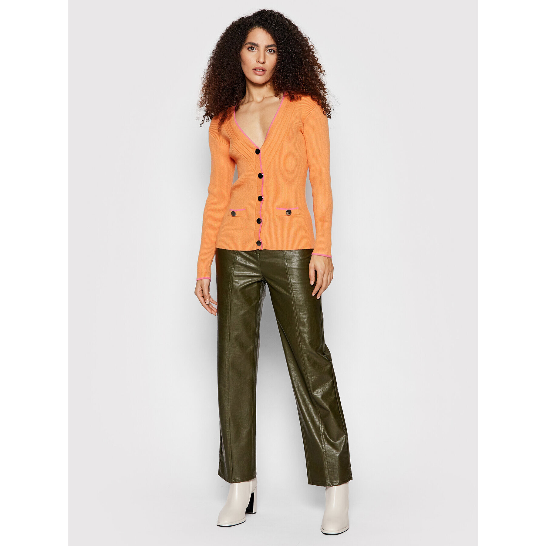 Guess Kardigan Erica Cardi W1BR22 Z2V40 Oranžová Slim Fit - Pepit.cz