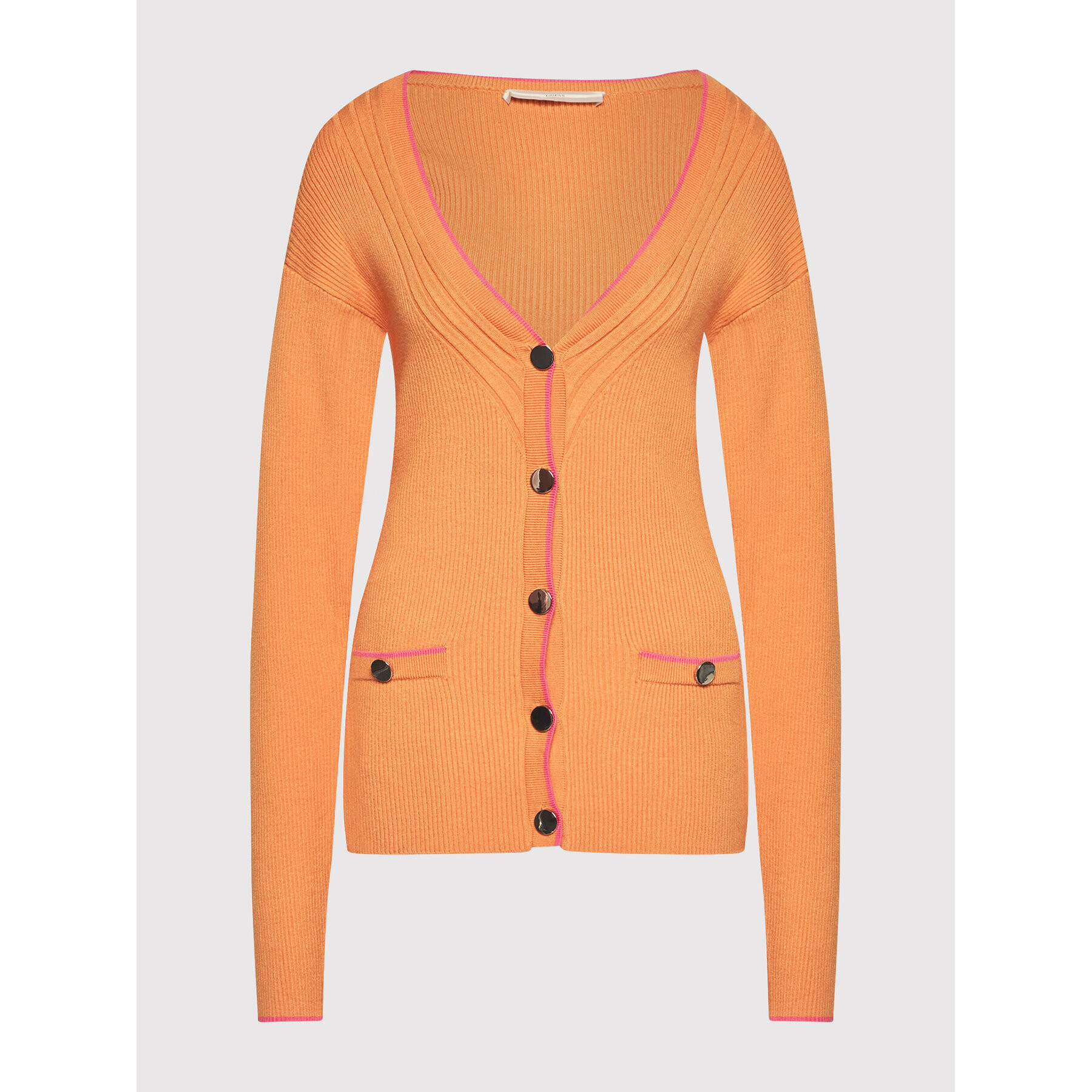 Guess Kardigan Erica Cardi W1BR22 Z2V40 Oranžová Slim Fit - Pepit.cz