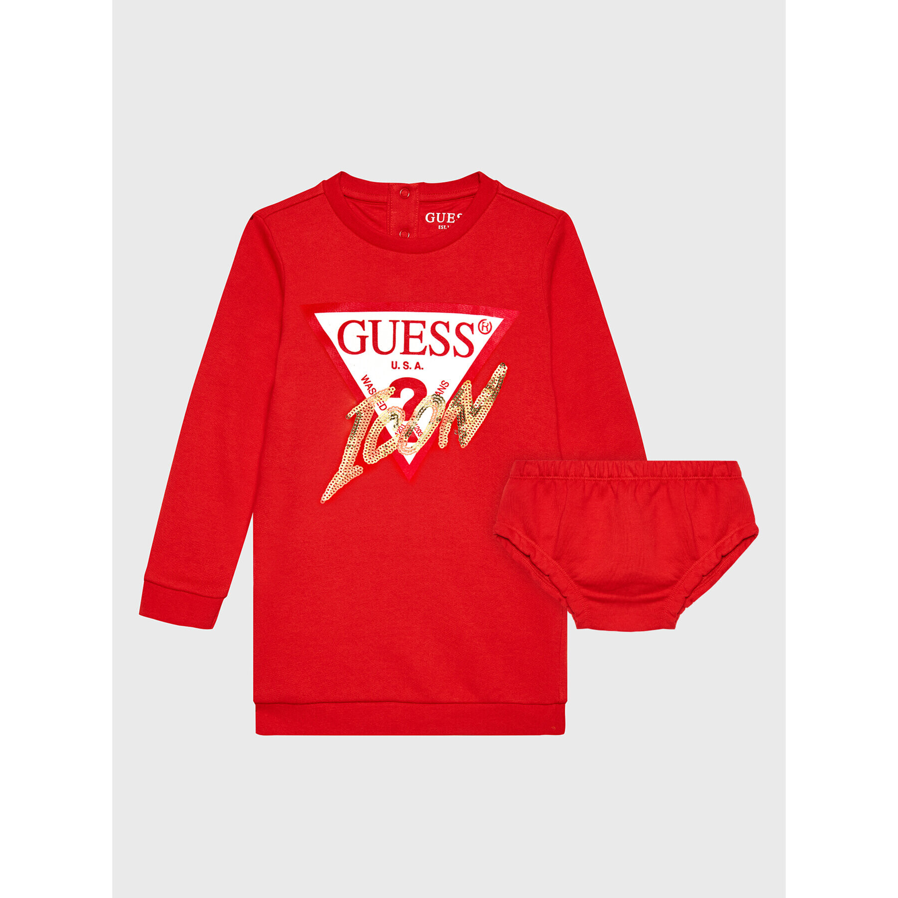 Guess Každodenní šaty A2BK05 KAD73 Červená Regular Fit - Pepit.cz