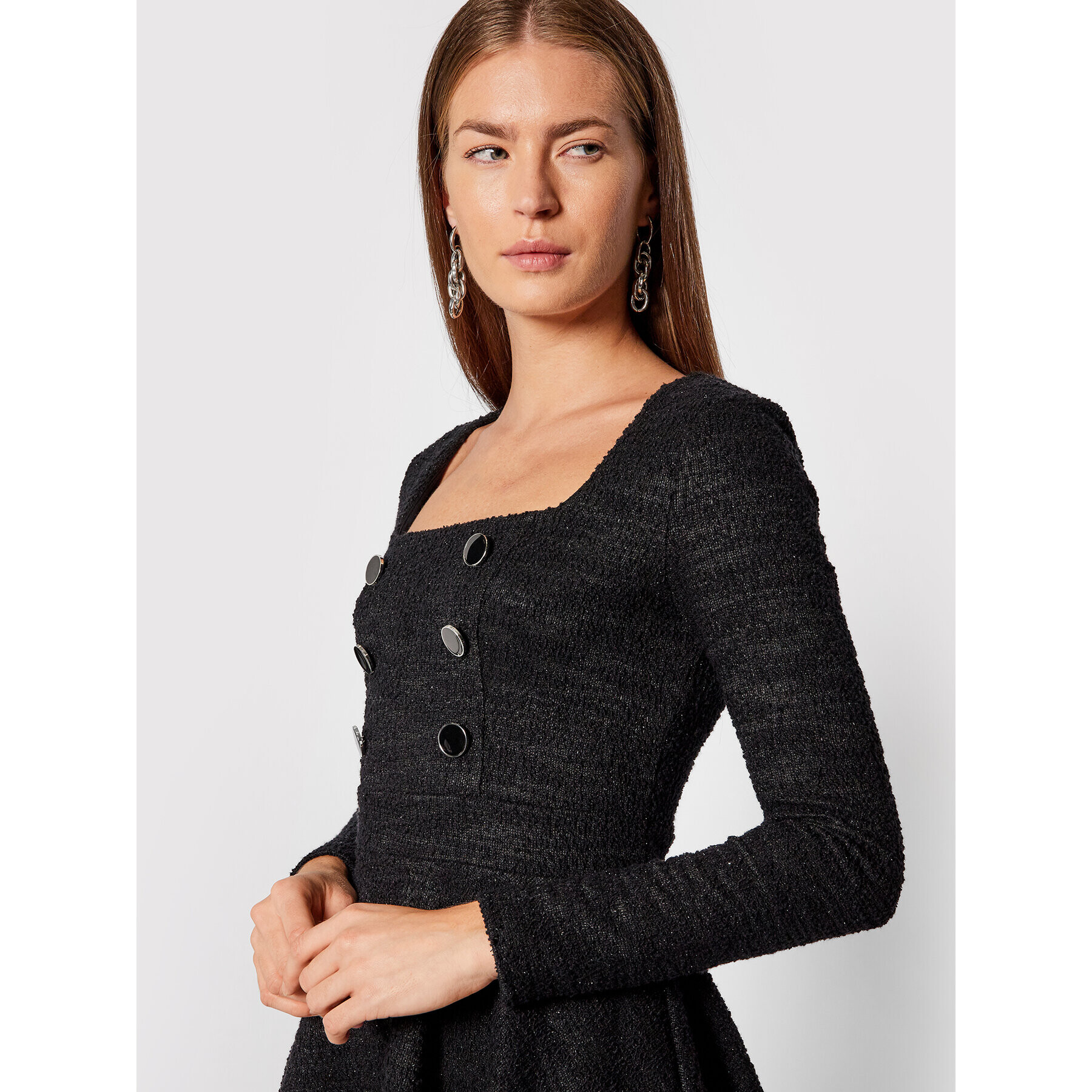 Guess Každodenní šaty Eugenia W1BK23 KAUN0 Černá Slim Fit - Pepit.cz