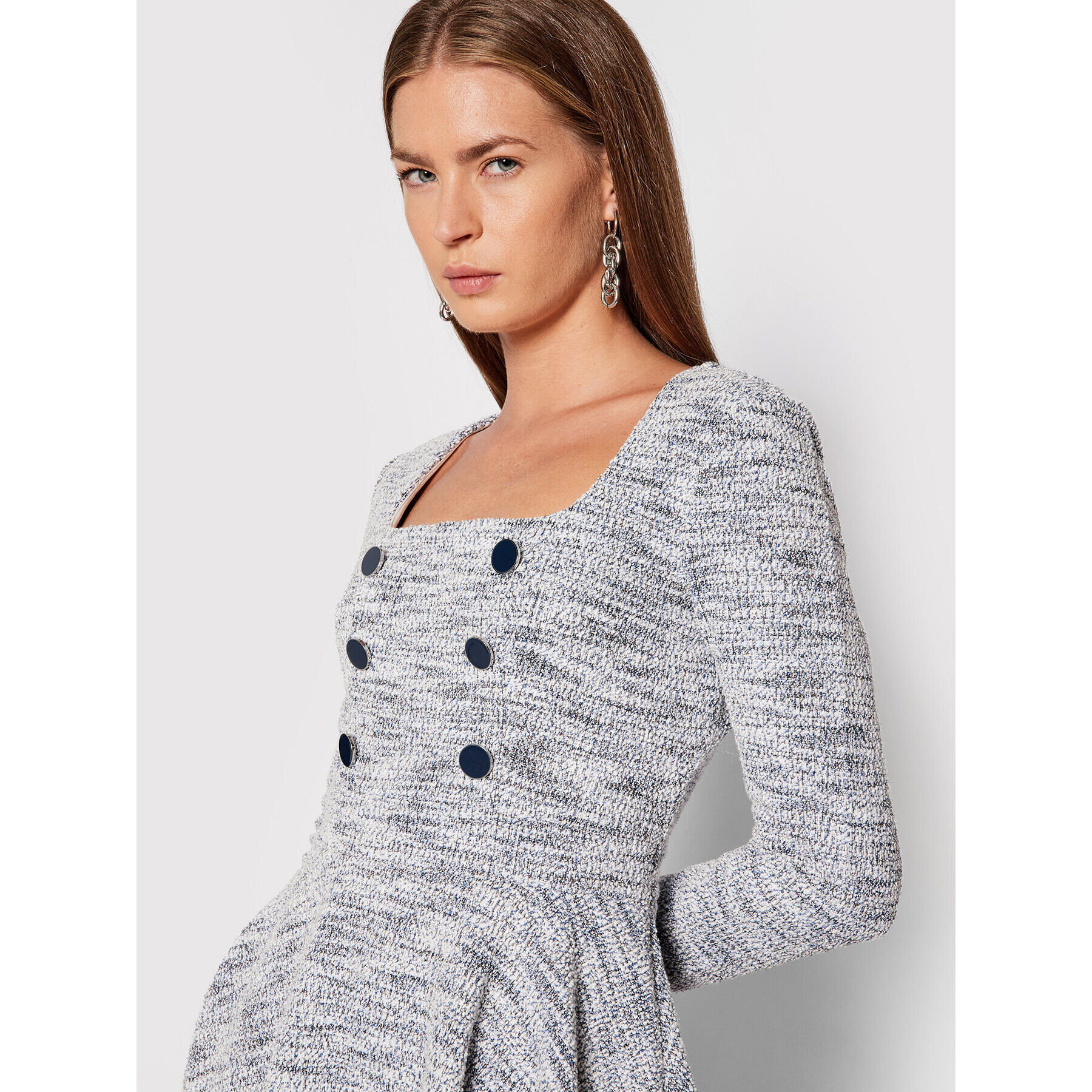 Guess Každodenní šaty Eugenia W1BK23 KAUN0 Šedá Slim Fit - Pepit.cz