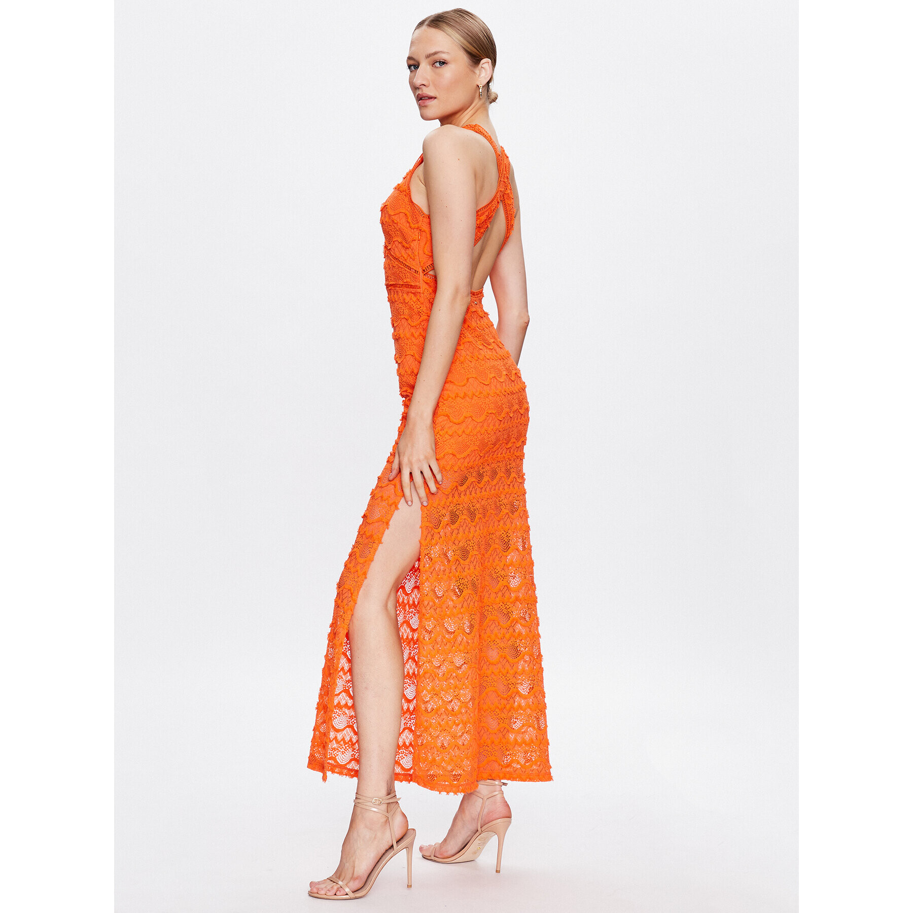 Guess Každodenní šaty Liza W3GK27 KBPQ0 Oranžová Slim Fit - Pepit.cz