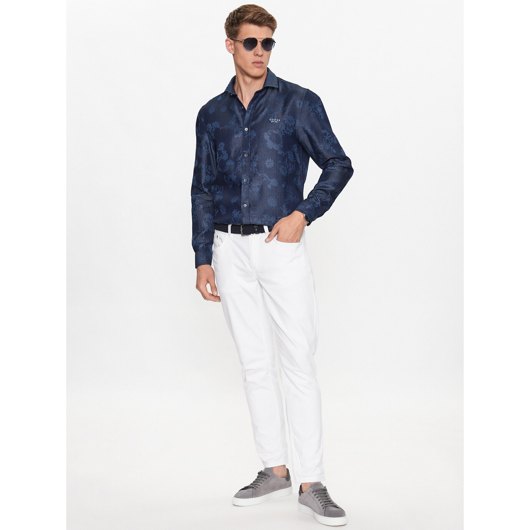 Guess Košile M3YH10 WFKE0 Tmavomodrá Slim Fit - Pepit.cz