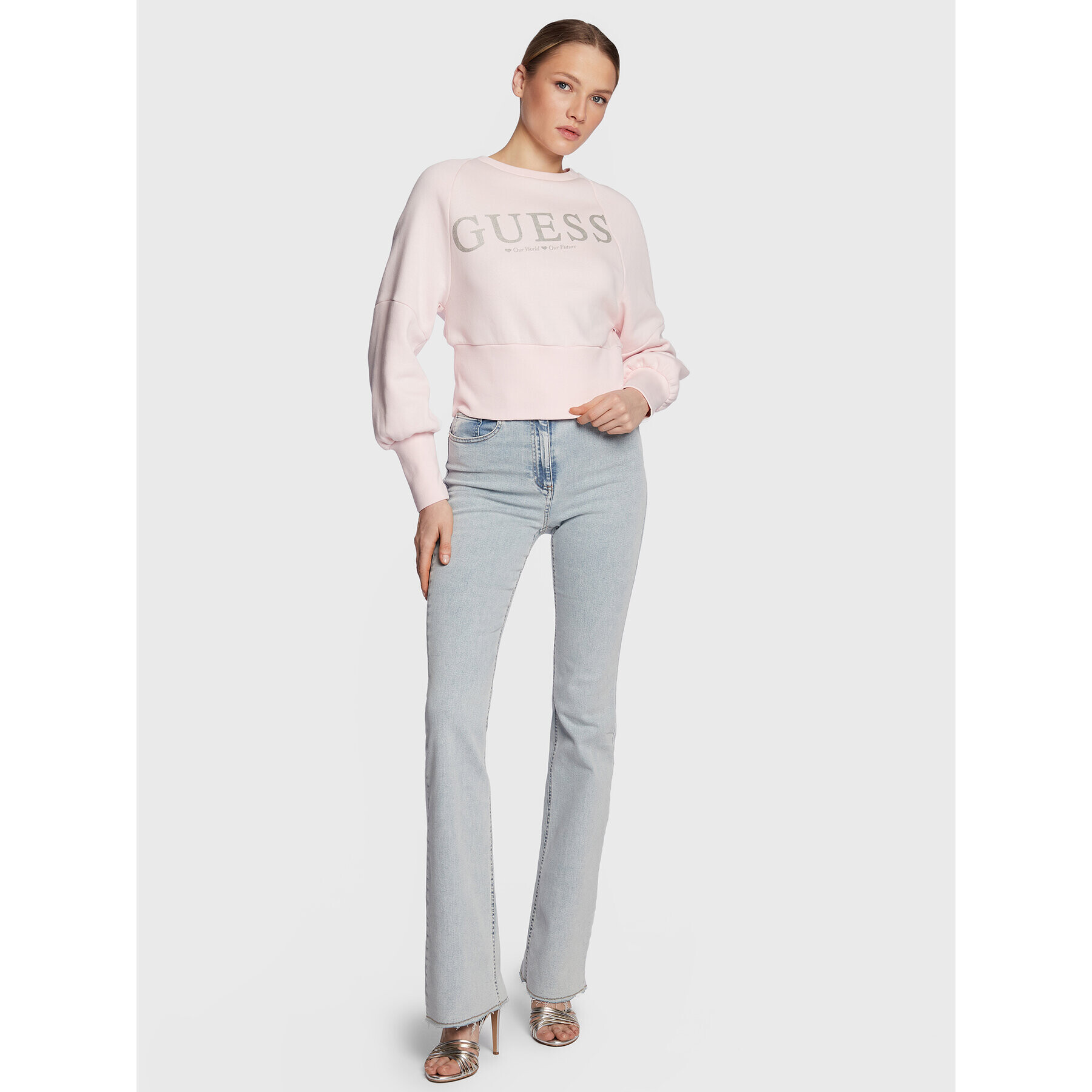 Guess Mikina Agacia W3RQ11 KB683 Růžová Reglan Fit - Pepit.cz