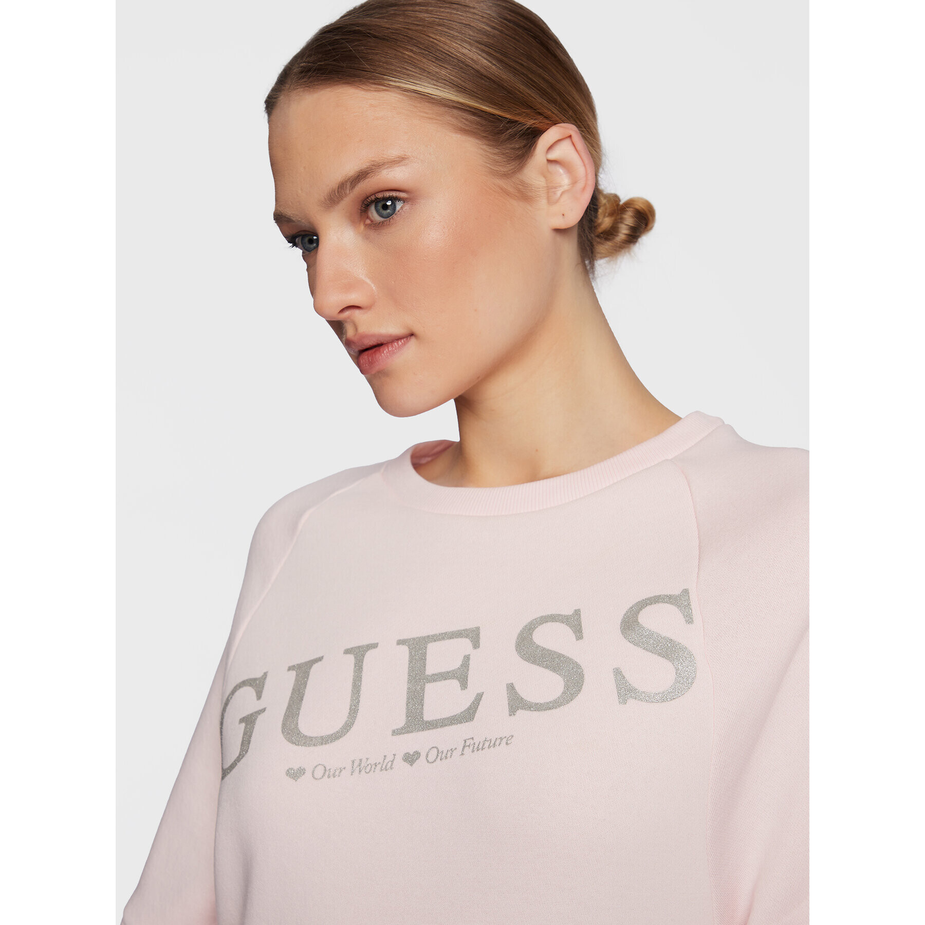 Guess Mikina Agacia W3RQ11 KB683 Růžová Reglan Fit - Pepit.cz