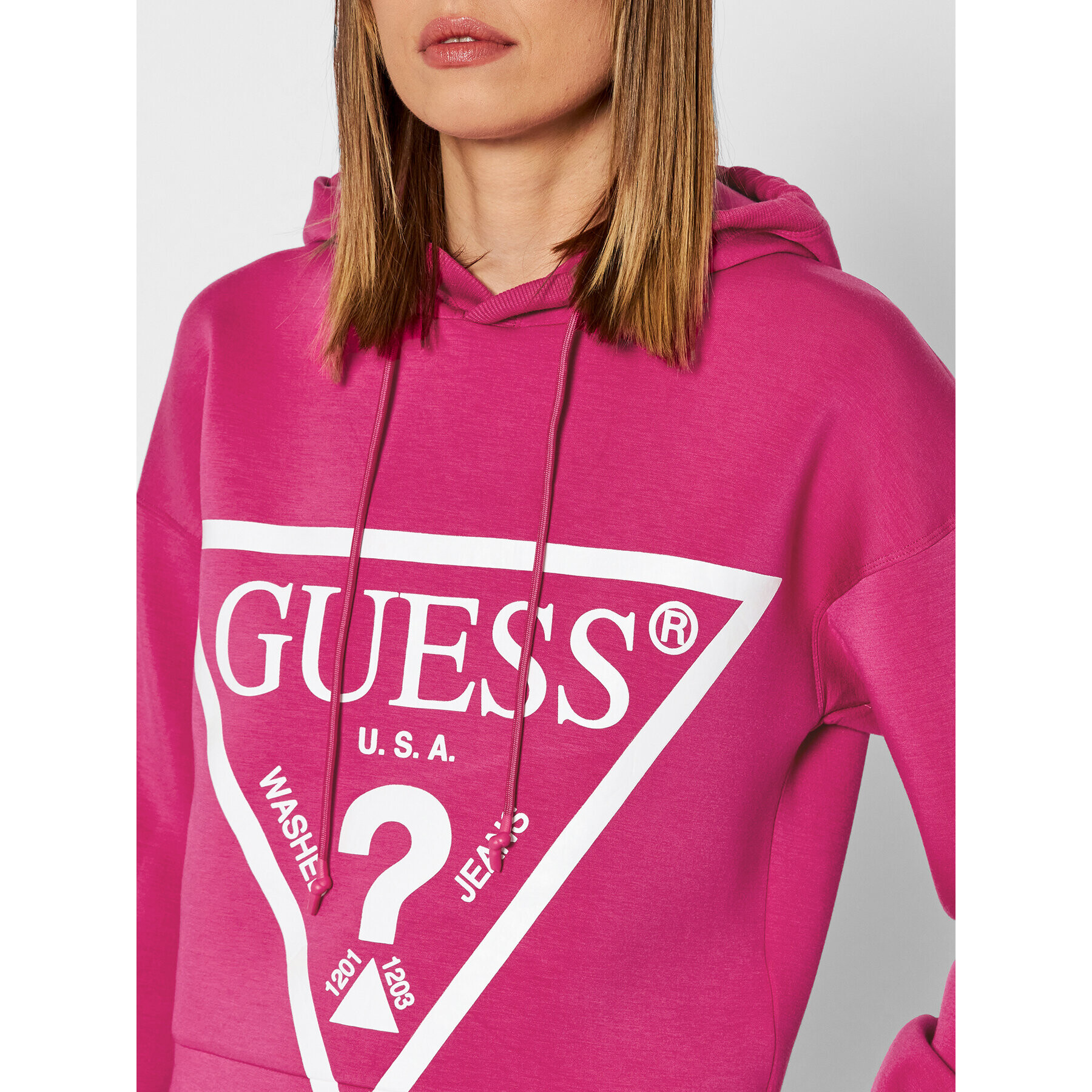 Guess Mikina Alisa O1GA29 KAMN2 Růžová Regular Fit - Pepit.cz