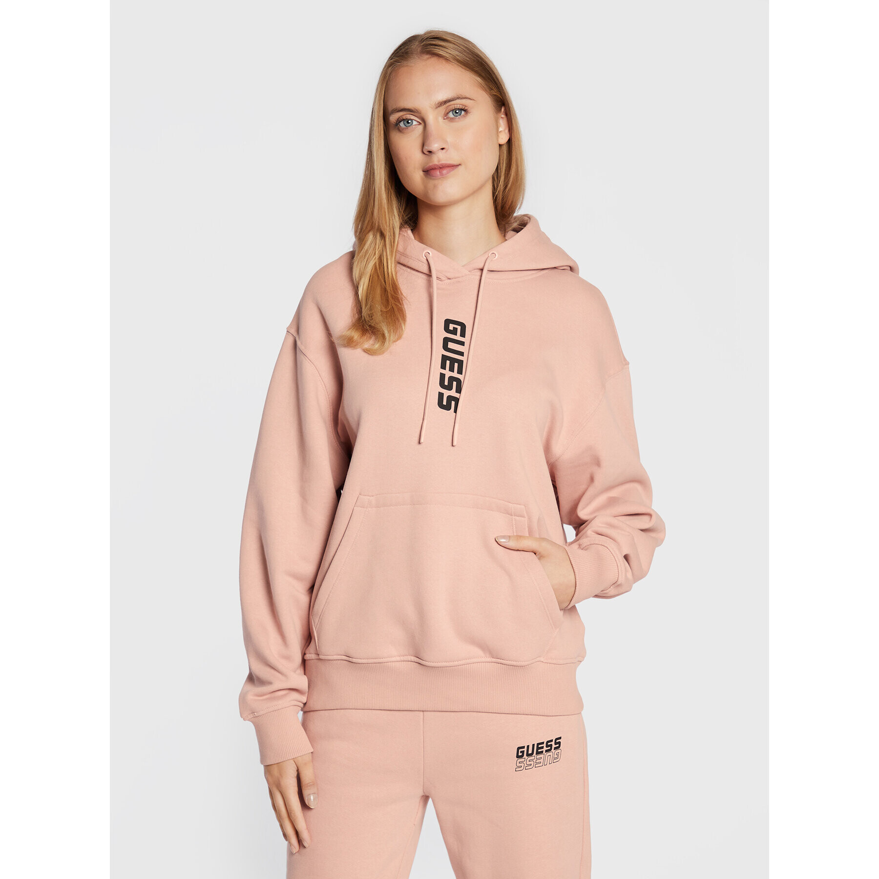 Guess Mikina Alisha V2BQ12 K9V34 Růžová Relaxed Fit - Pepit.cz