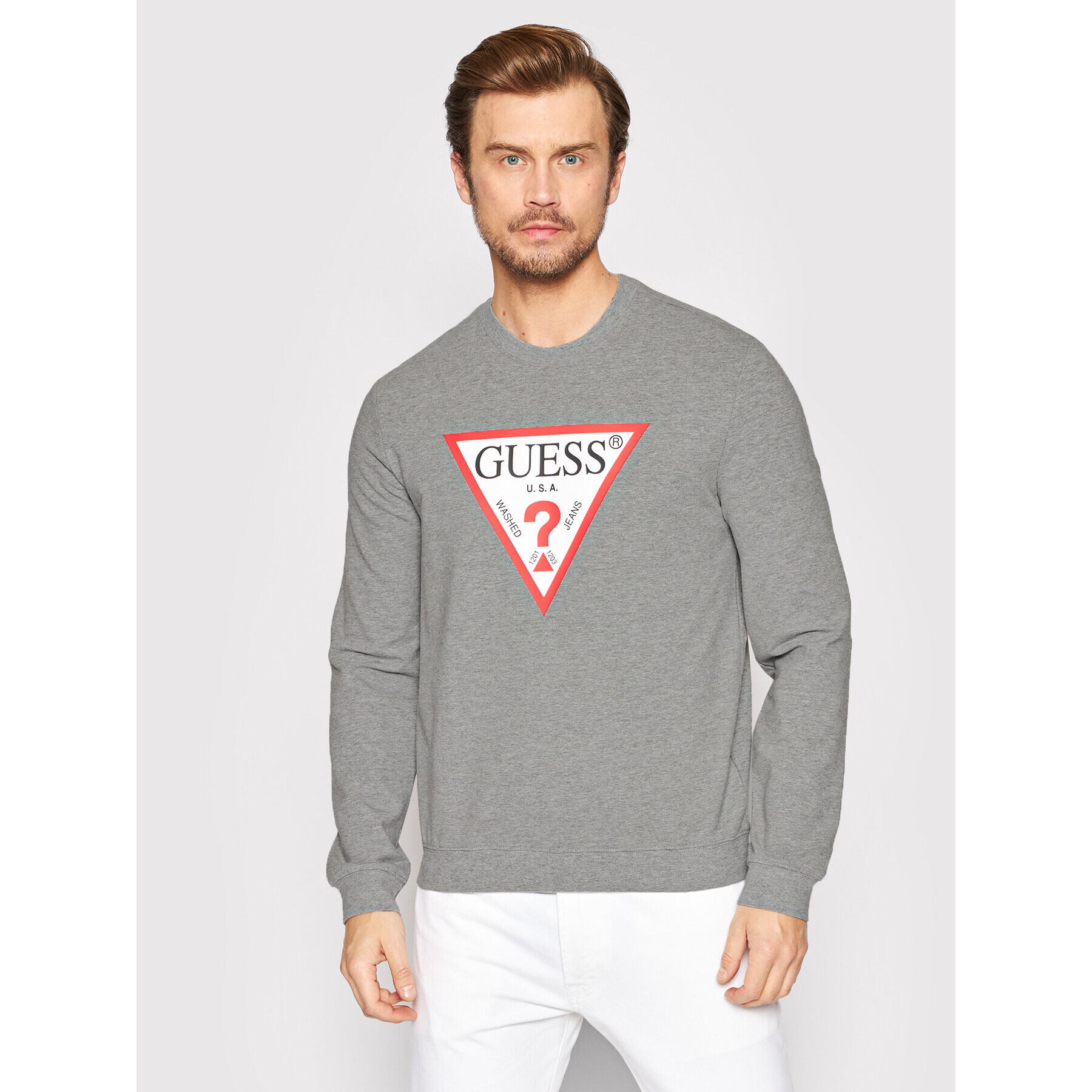 Guess Mikina Audley M2YQ37 K6ZS1 Šedá Slim Fit - Pepit.cz