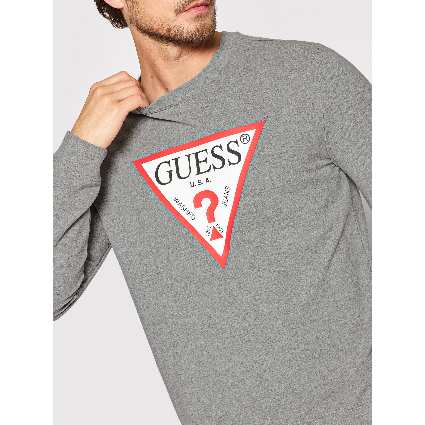 Guess Mikina Audley M2YQ37 K6ZS1 Šedá Slim Fit - Pepit.cz